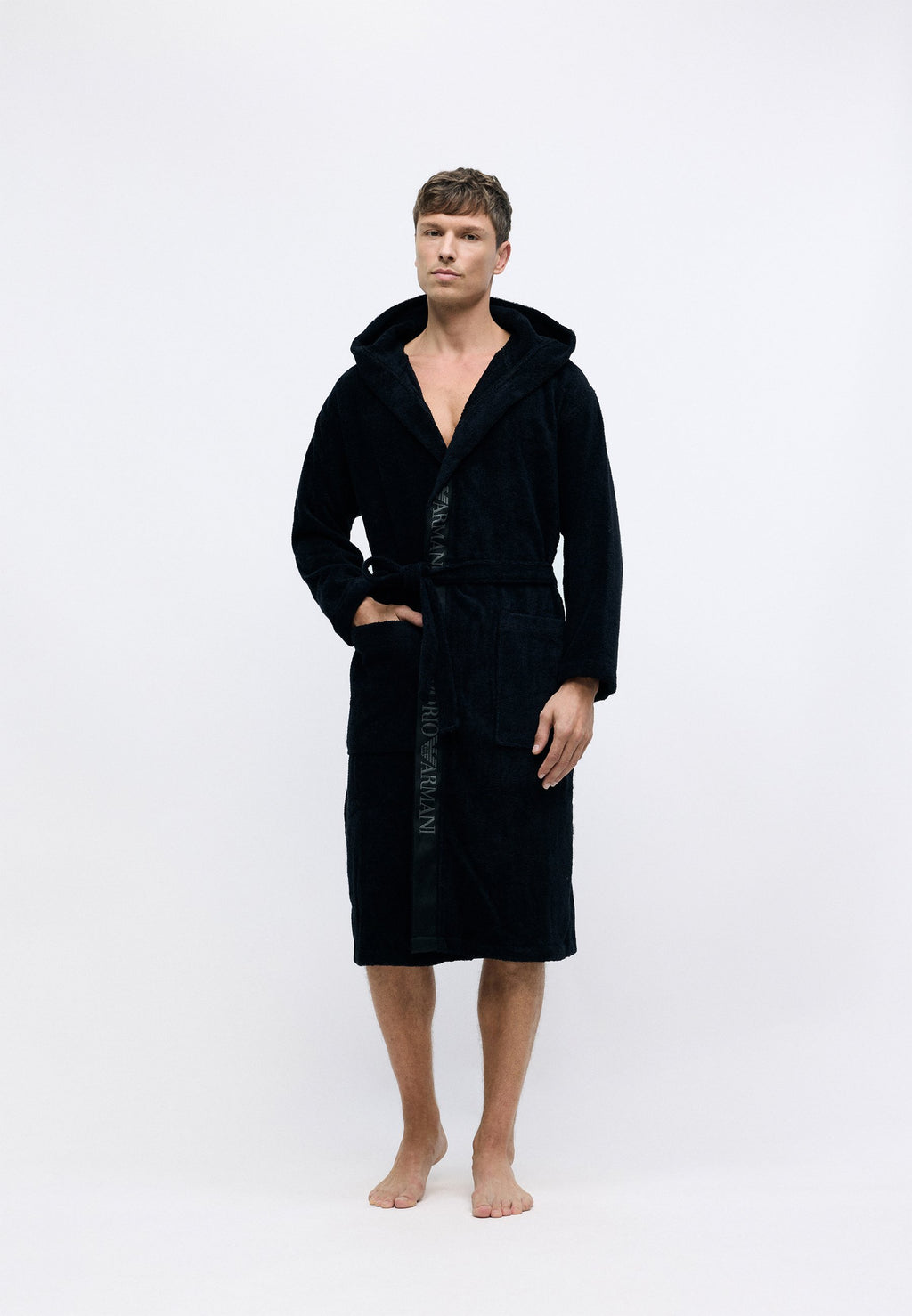 SPONGE BATHROBE - Dressing gown - black
