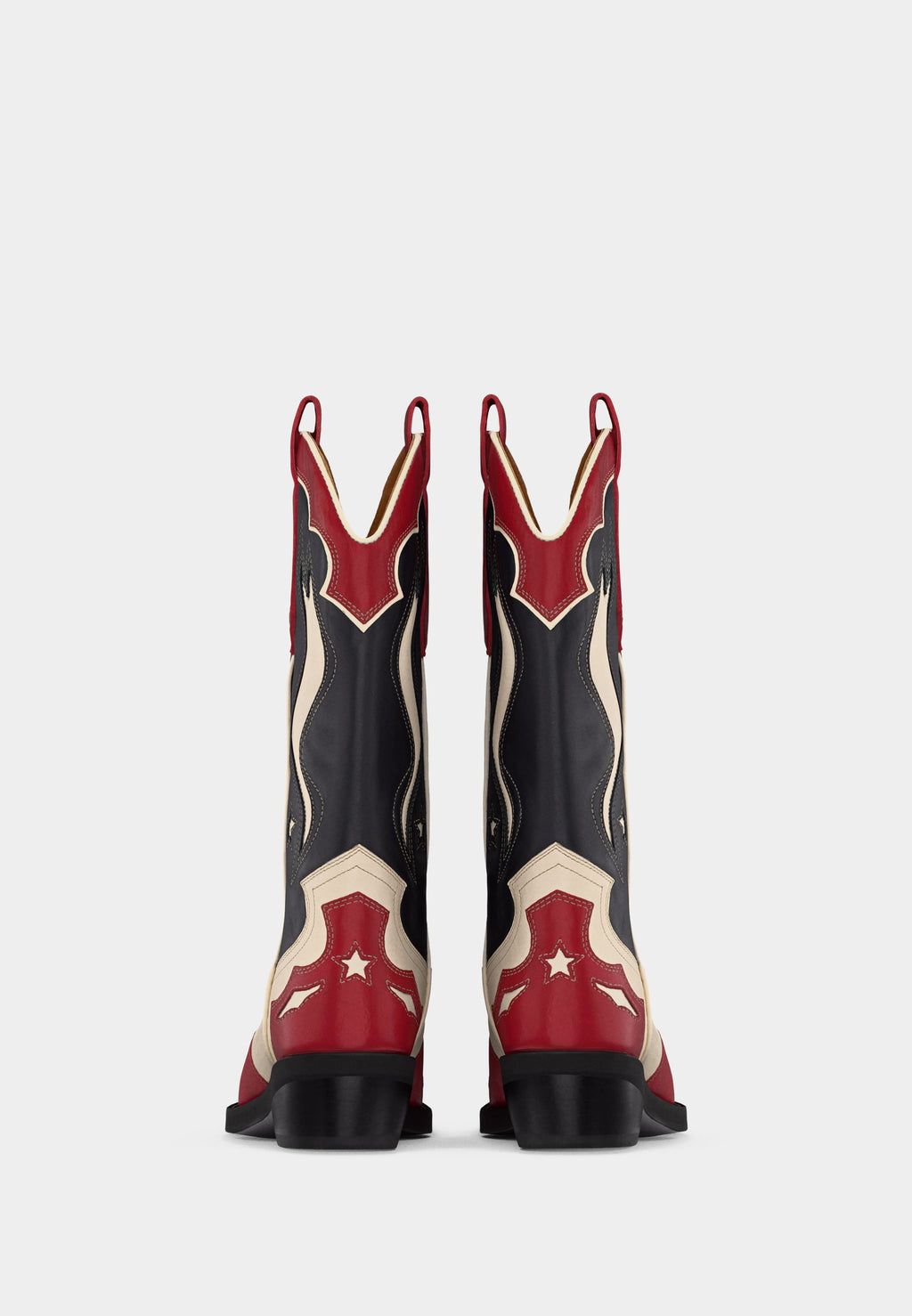 Cowboy/Biker boots - red/white/blue