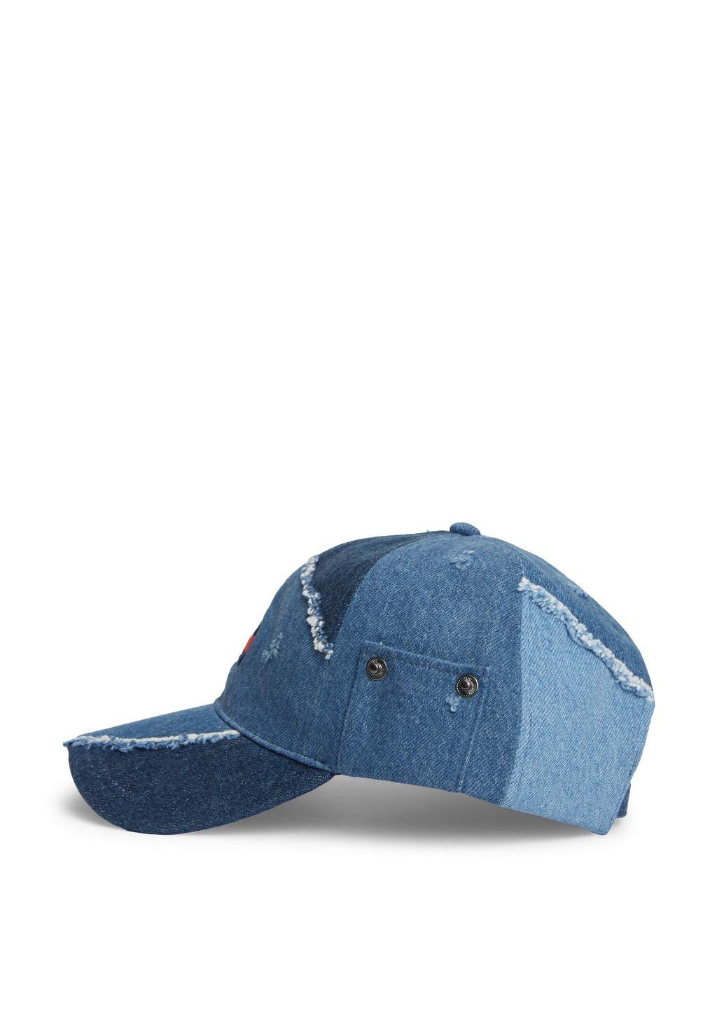DISTRESSED DENIM PATCHWORK BASEBALL CAP - Cap - blue denim