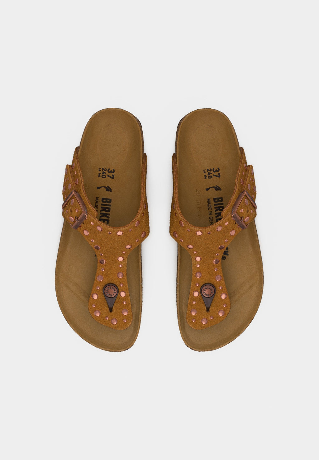 GIZEH RIVET NARROW - T-bar sandals - brown