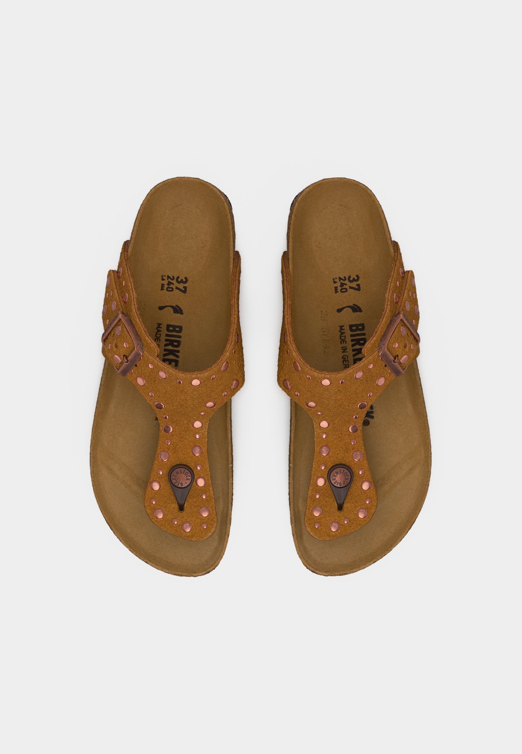GIZEH RIVET NARROW - T-bar sandals - brown