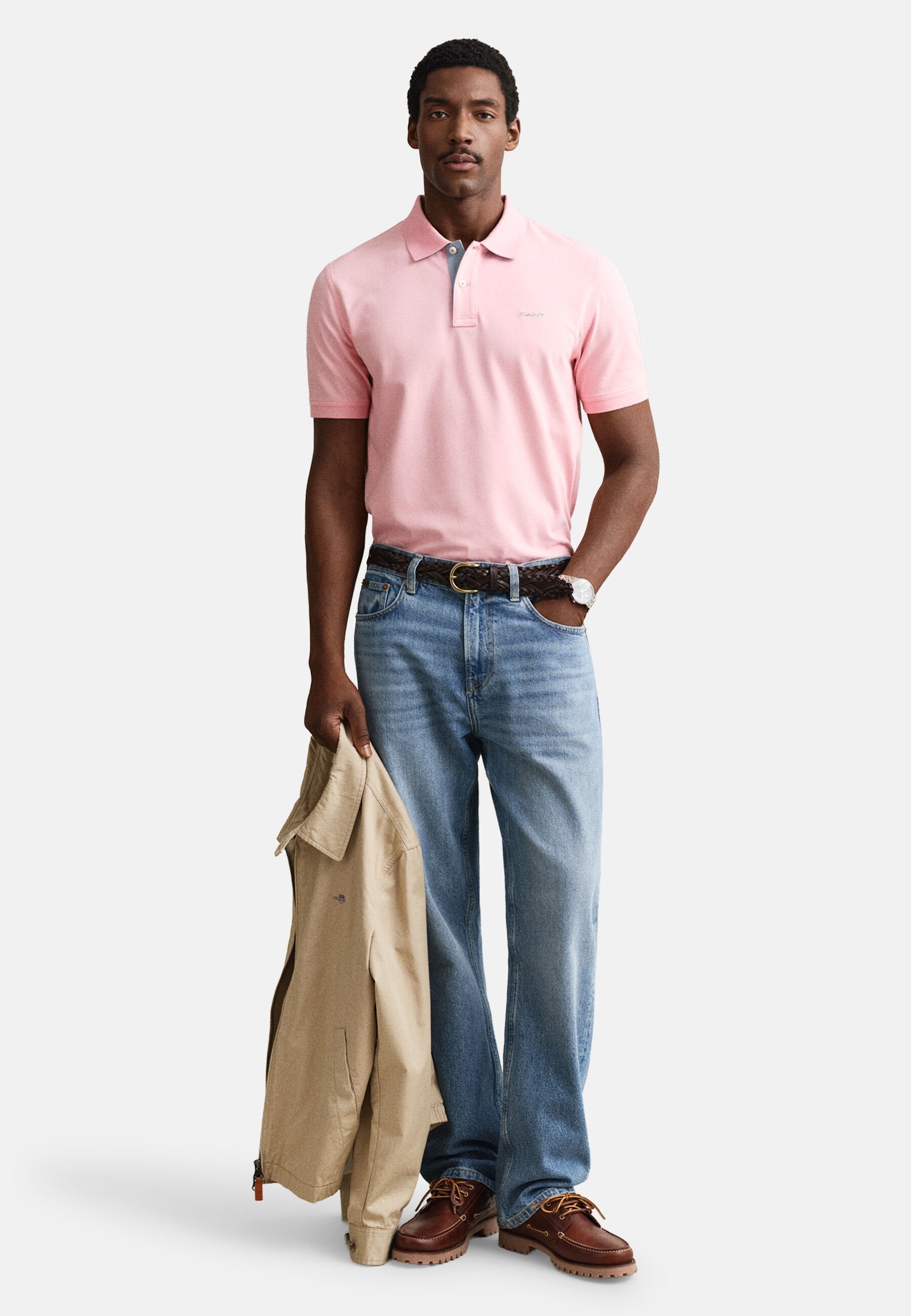 CONTRAST RUGGER - Polo shirt - bubbelgum pink
