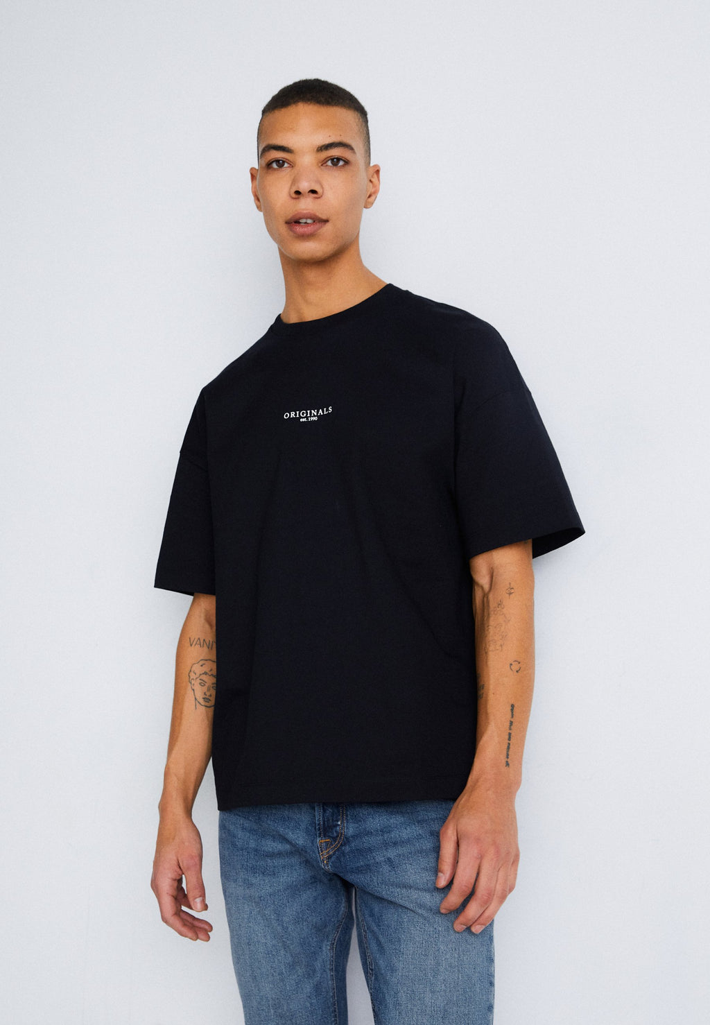 JORSANTORINI TEE CREW NECK - Basic T-shirt - black