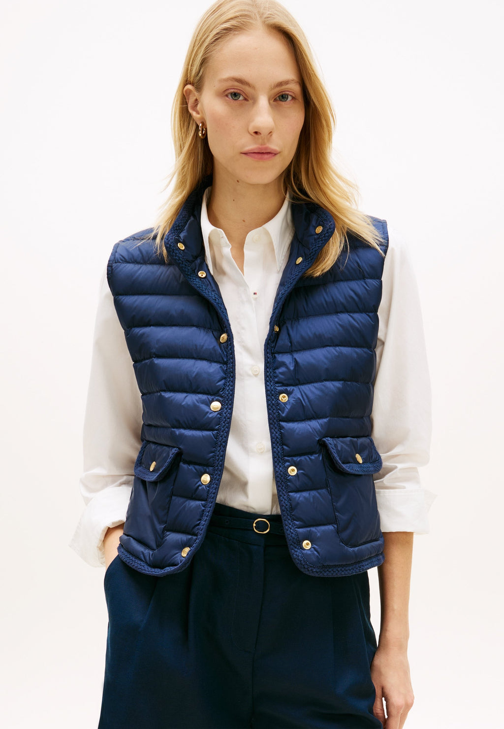 SHINY LIGHTWEIGHT DOWN SLIM GILET - Waistcoat - dark night navy