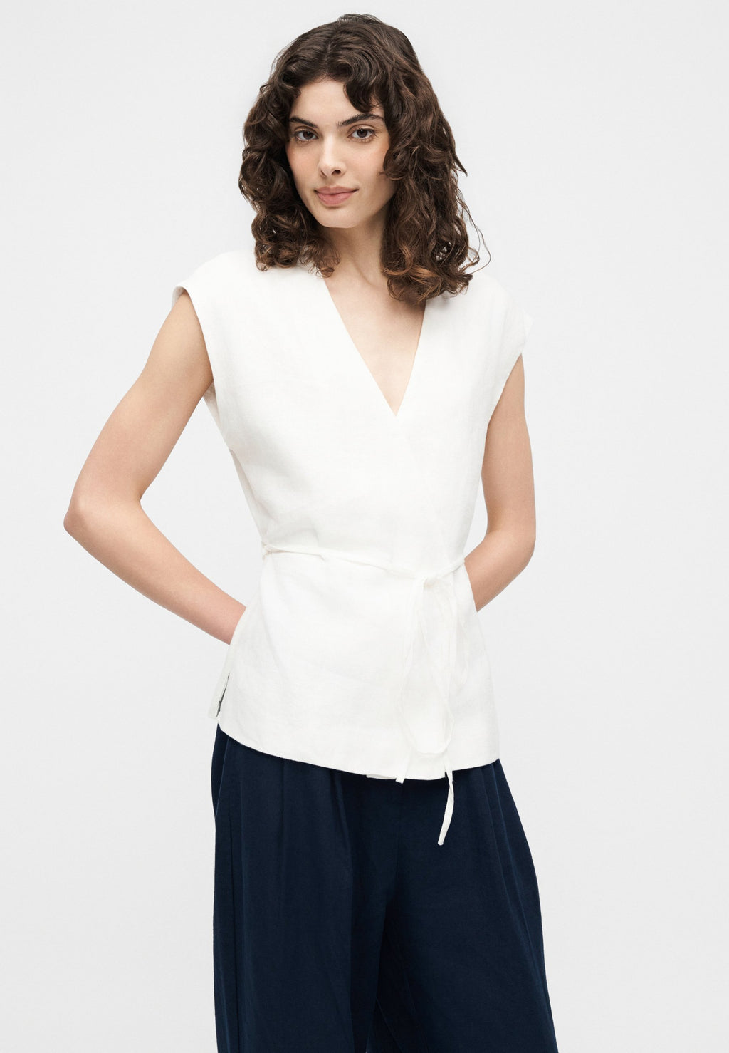 TAILORED WIDE LEG - Trousers - dark night navy