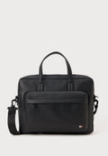 SAC À ORDINATEUR PORTABLE À POCHES CÔTELÉES AVEC DRAPEAU HILFIGER - Sac à ordinateur portable - noir