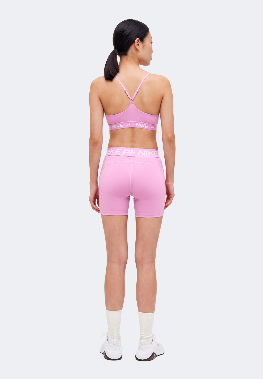 SHORT - Leggings - light magenta/white