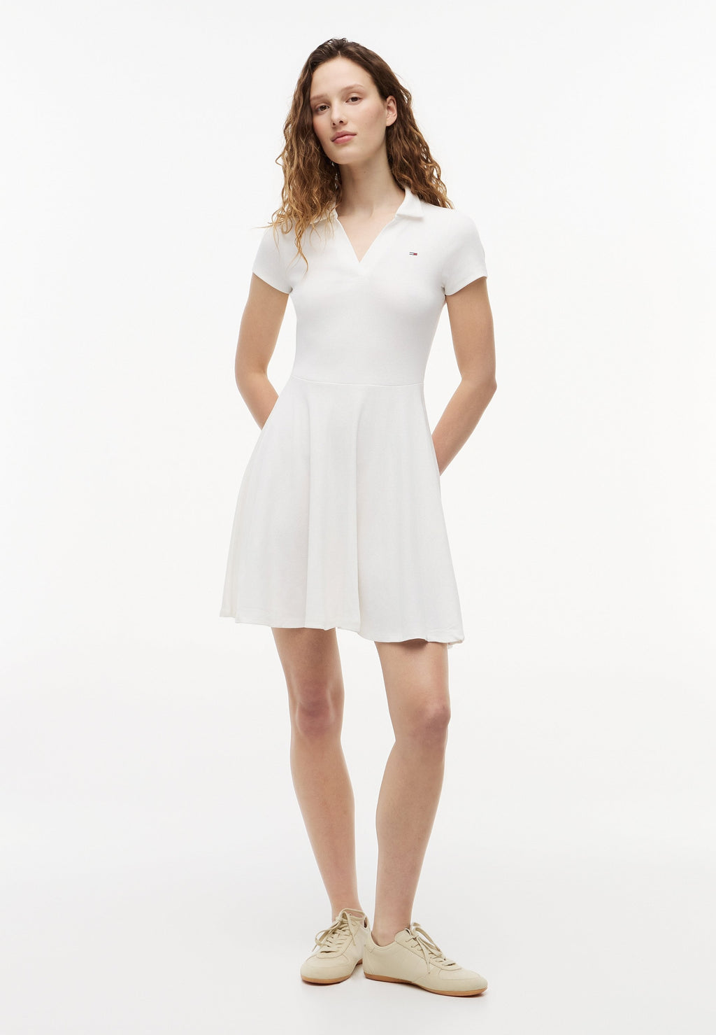 RIB POLO MINI DRESS  - Day dress - ecru