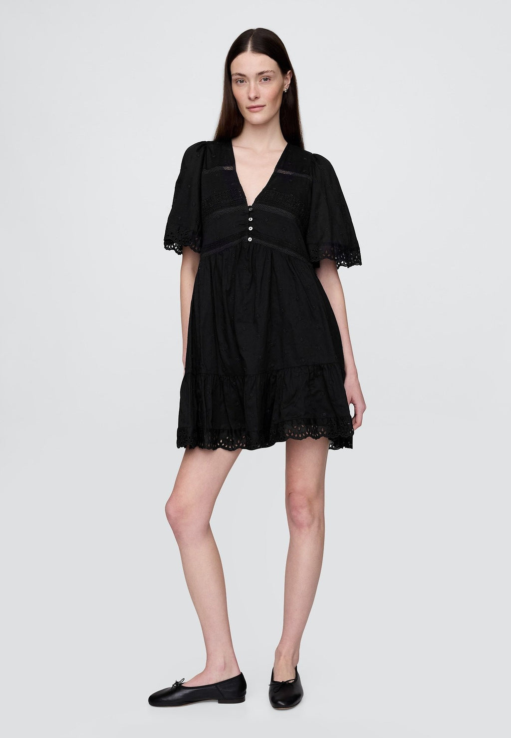 FLUTTER  MINI DRESS - Day dress - true black