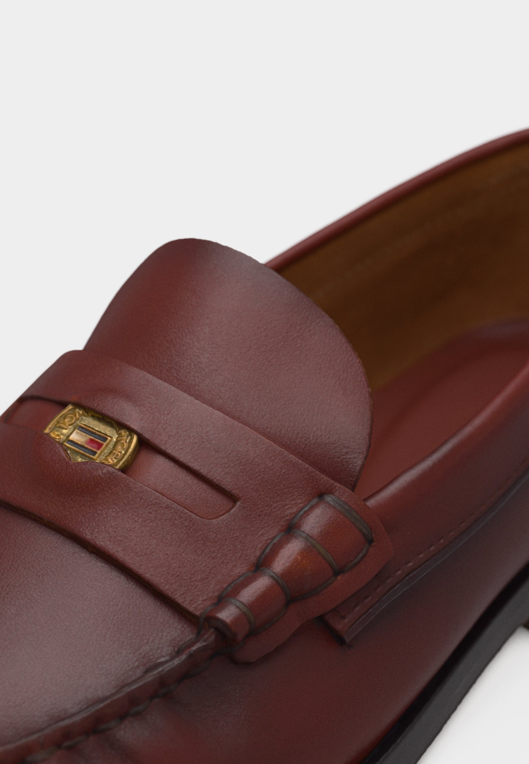 LEATHER PENNY LOAFERS - Slip-ons - cherry chestnut