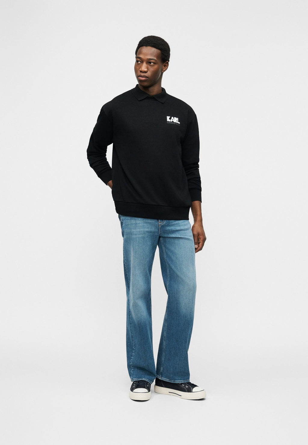 CREW NECK - Sweatshirt - black