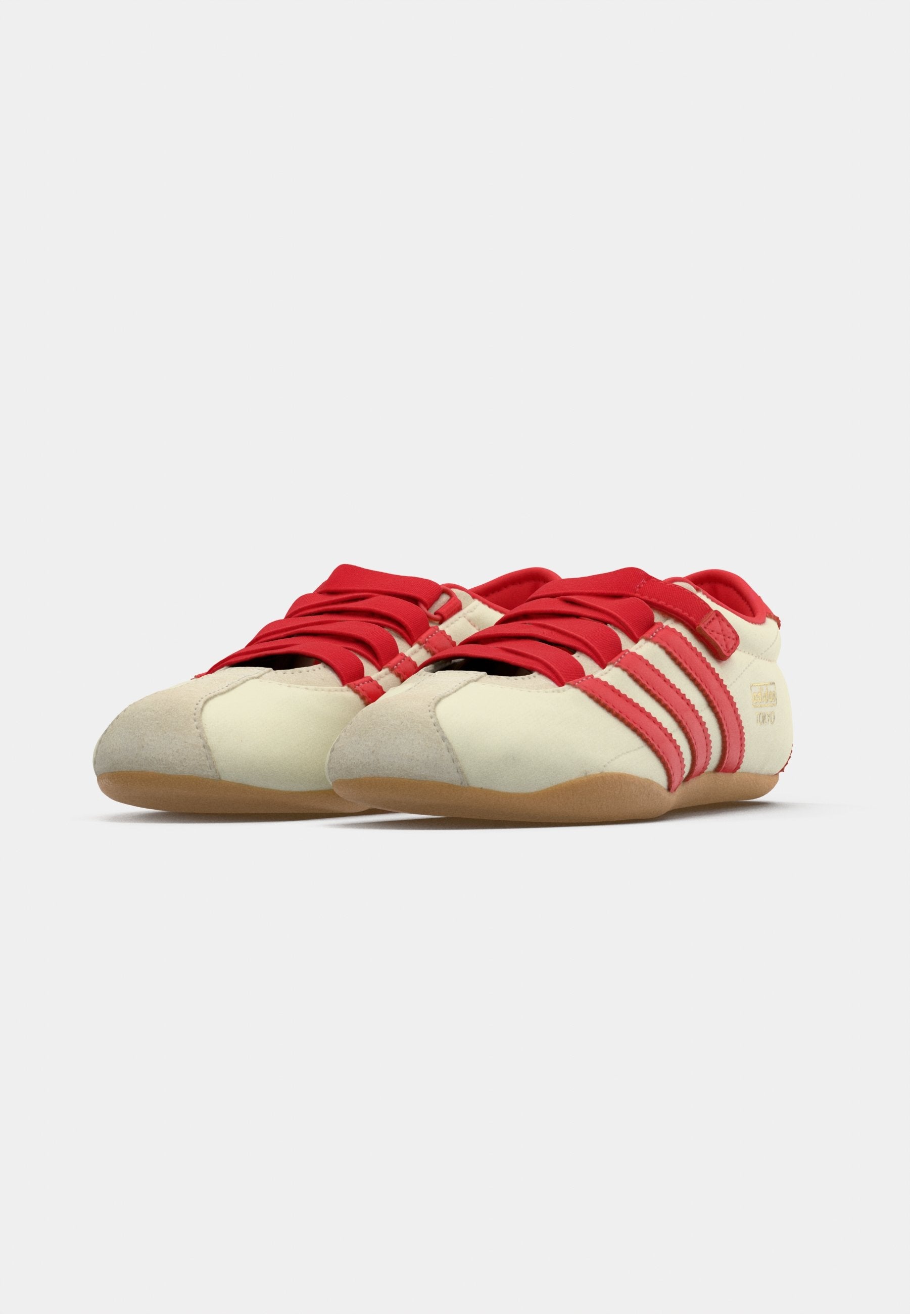 TOKYO MARY JANE BALLERINE - Baskets basses - blanc crème/rouge/métallisé doré