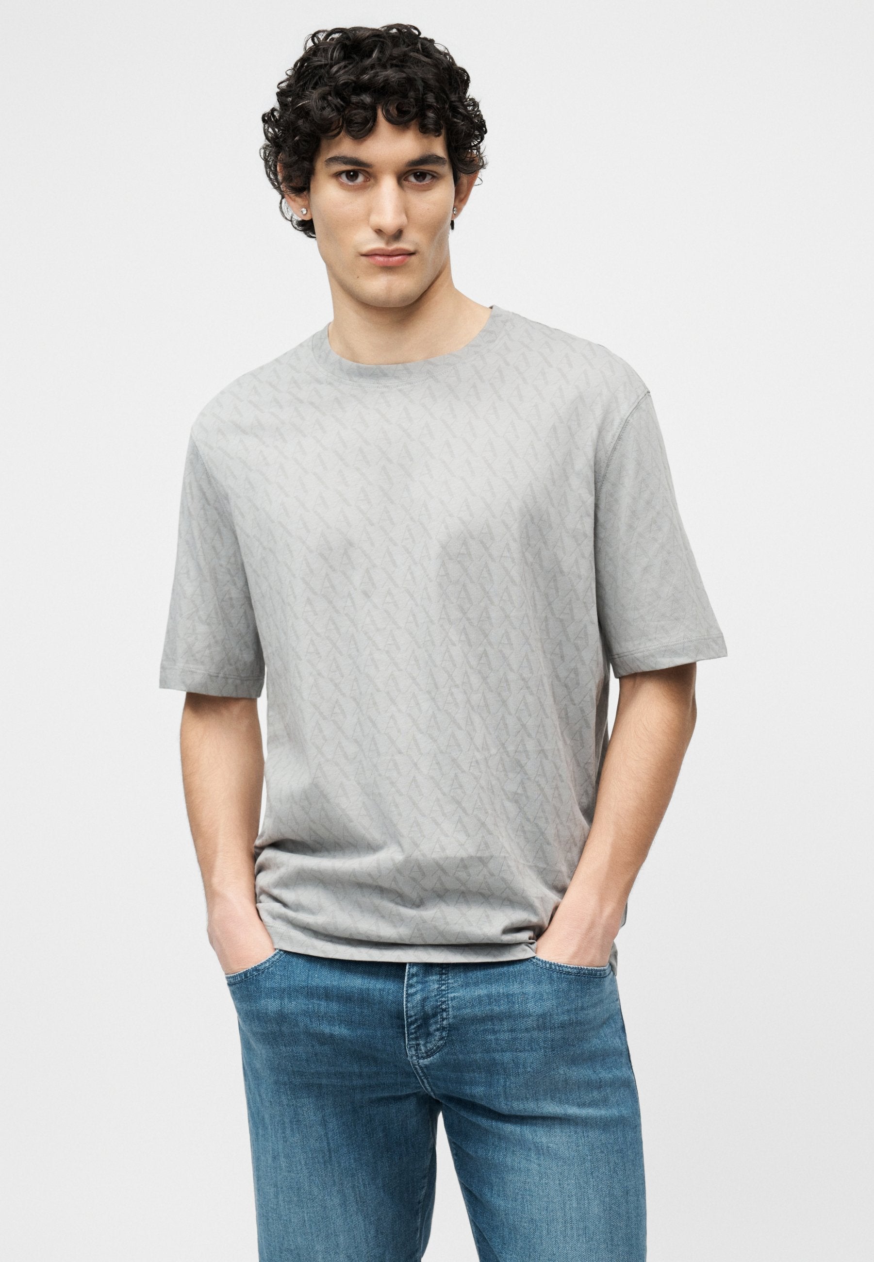 TEE-SHIRT À LOGO AX COUPE CLASSIQUE - T-shirt imprimé - chiseled stone/darker allover