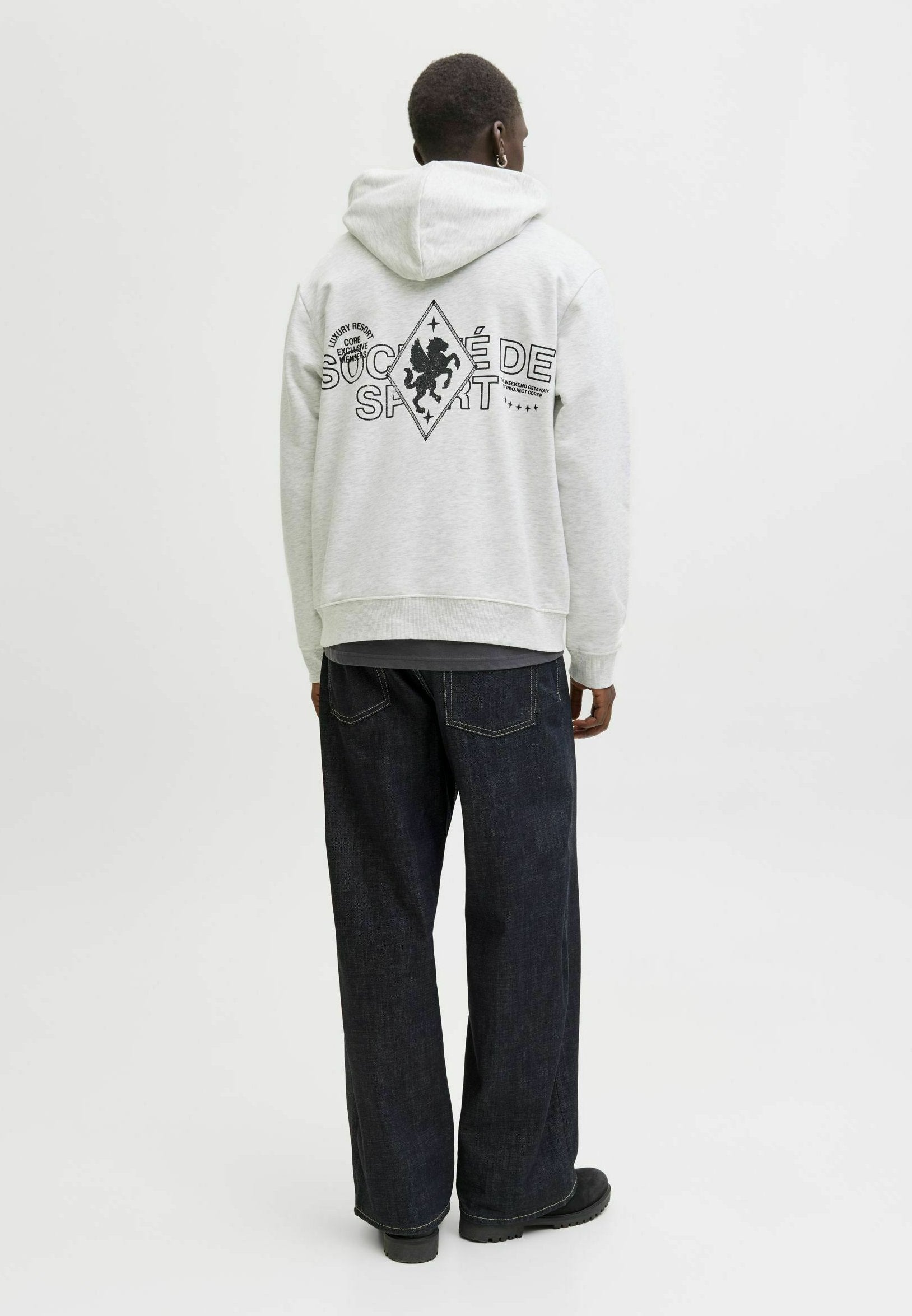 Hoodie - white melange