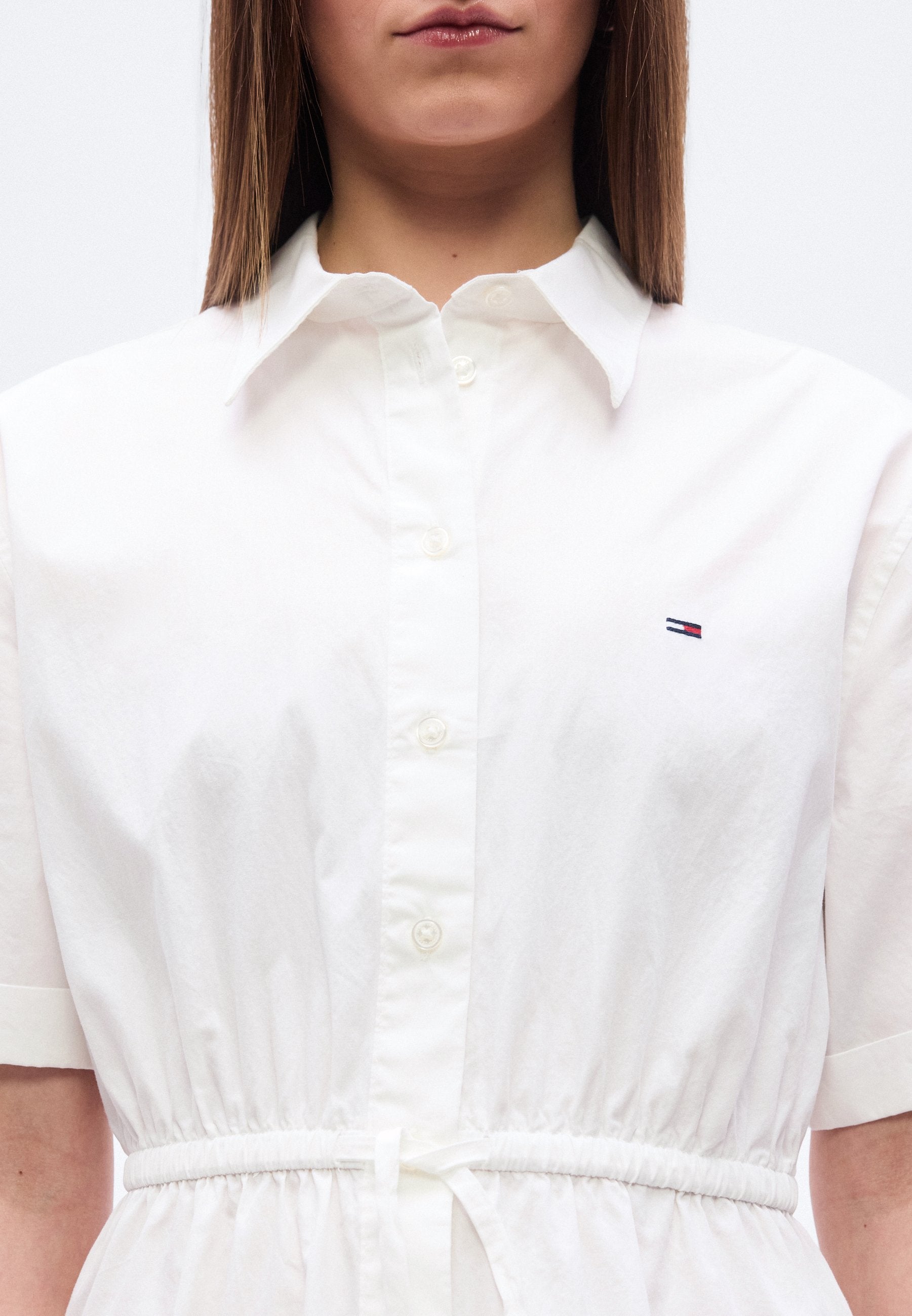 STRIPE SHIRT DRESS - Shirt dress - ecru