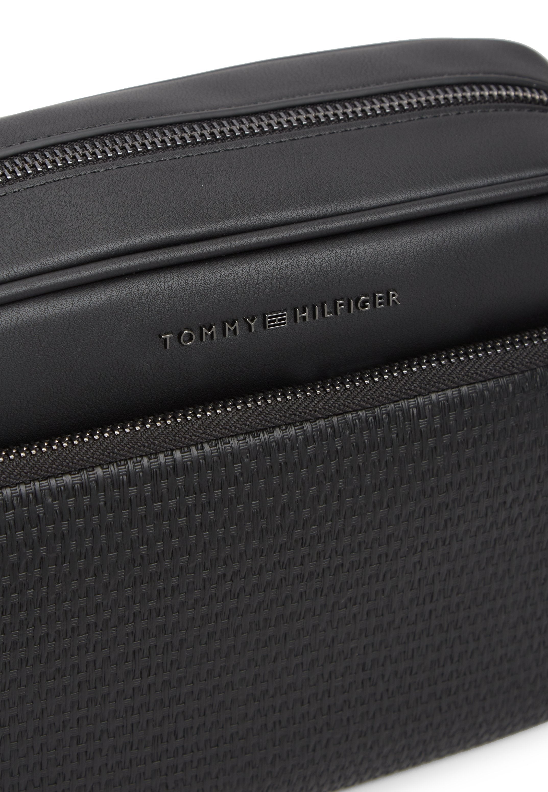 WOVEN PANEL CROSSBODY CAMERA BAG - Cross body bag - black