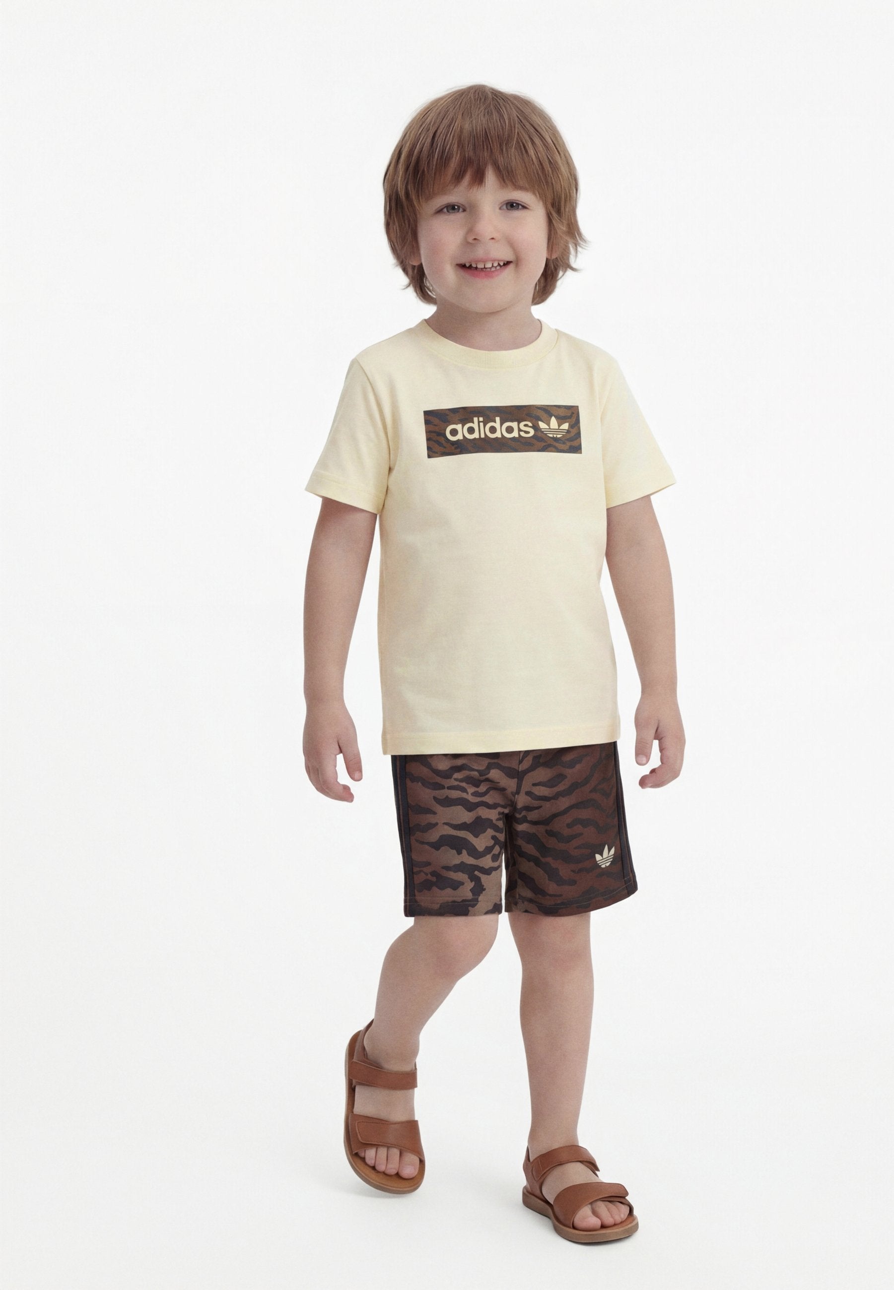 INFANT UNISEX SET - Shorts - cream white/night brown