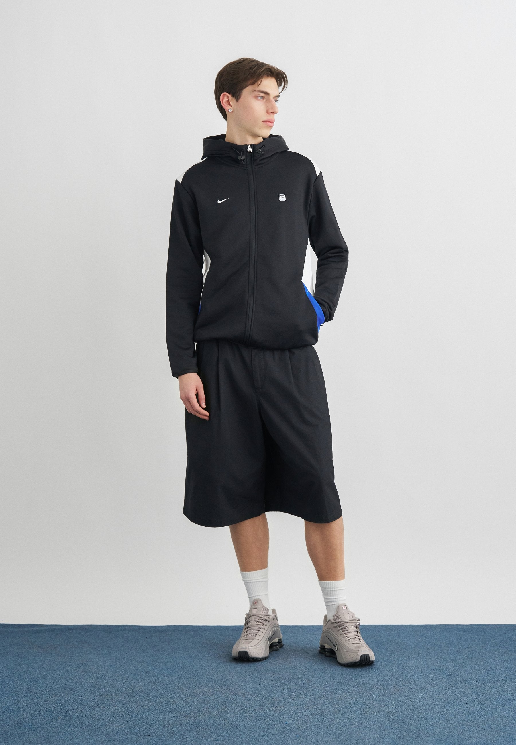 HOODIE SHOX - Zip-up sweatshirt - black/white/game royal