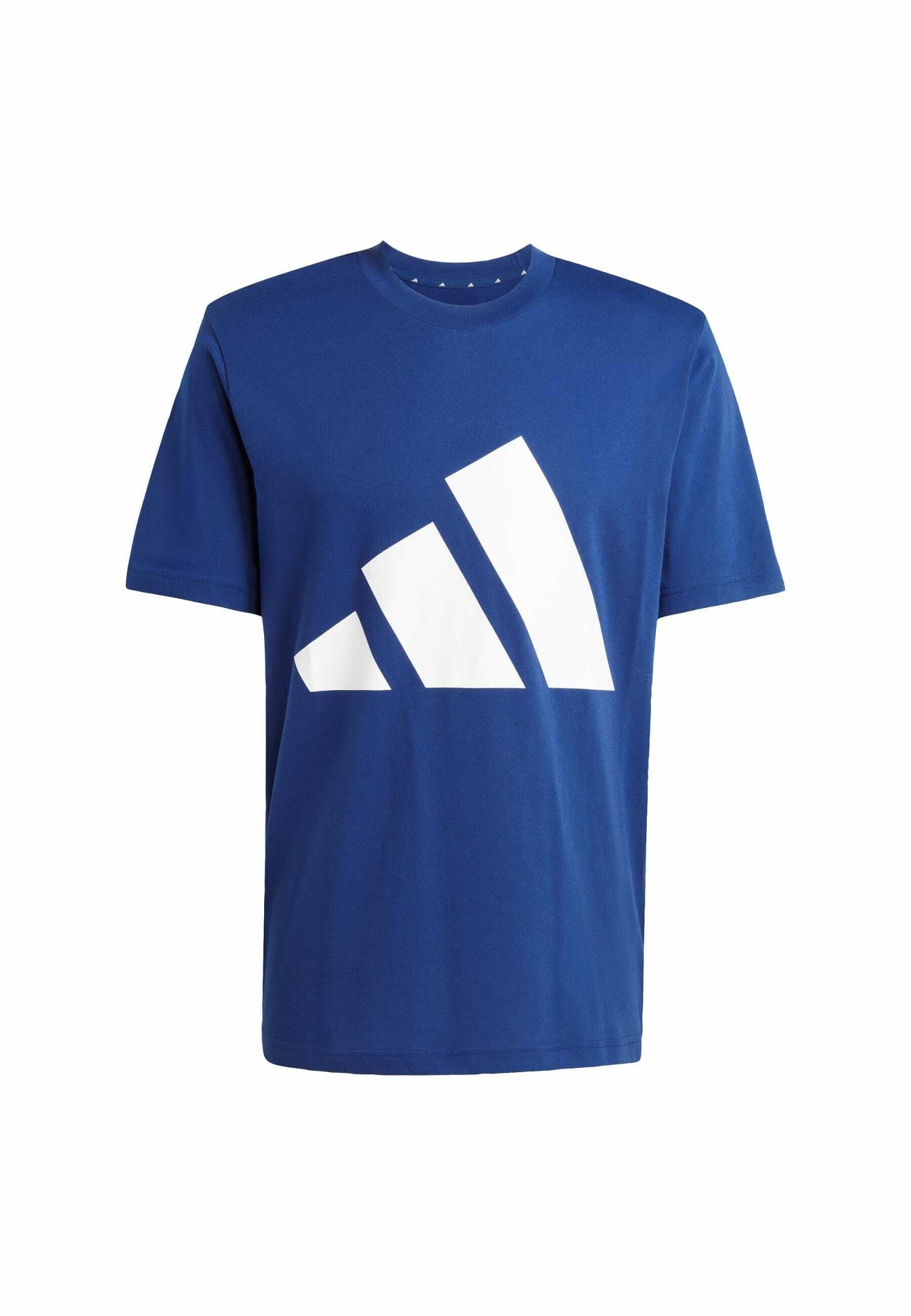 ESSENTIALS BIG LOGO SINGLE - Print T-shirt - dark blue   white