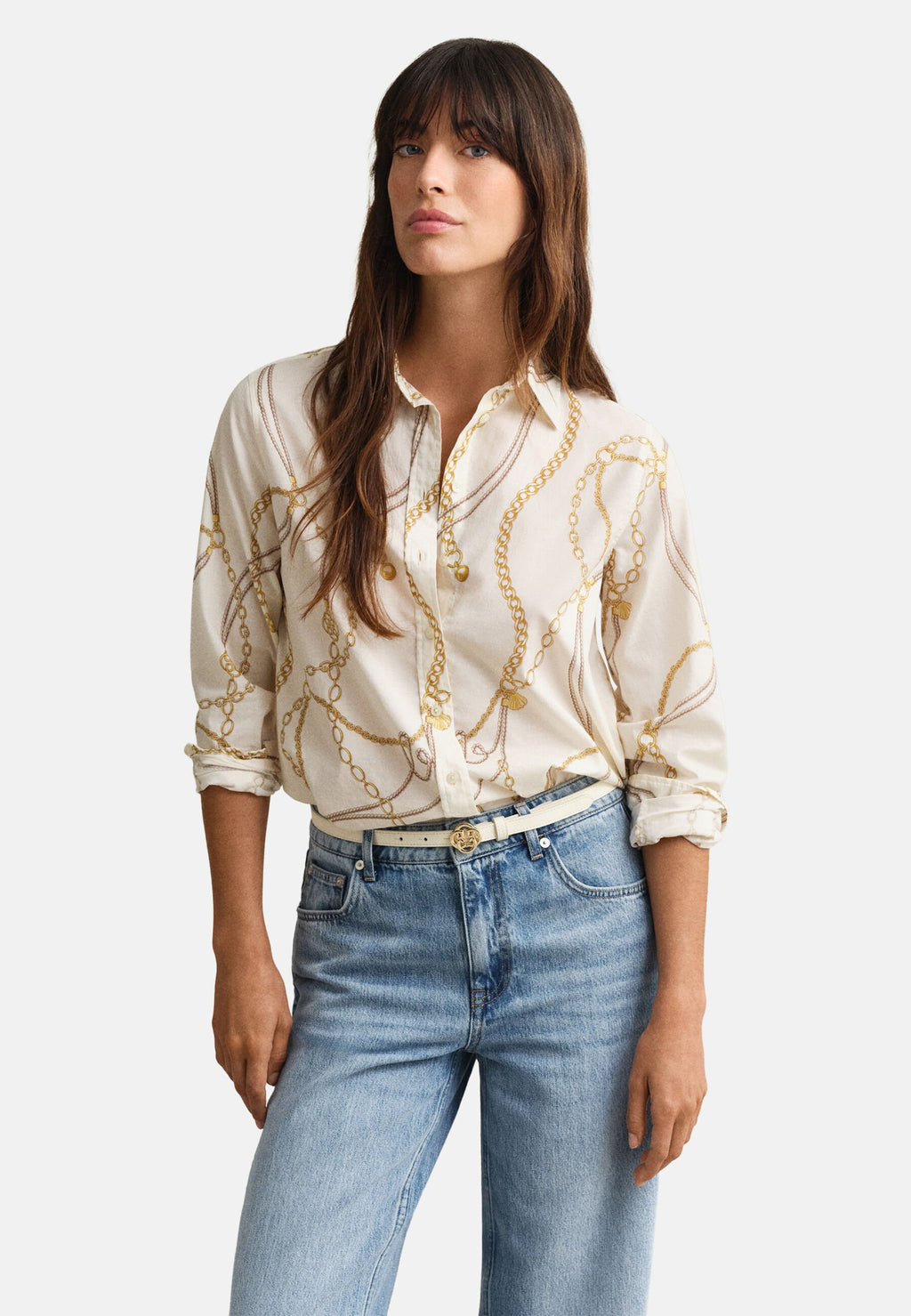 PRINTED  - Button-down blouse - eggshell