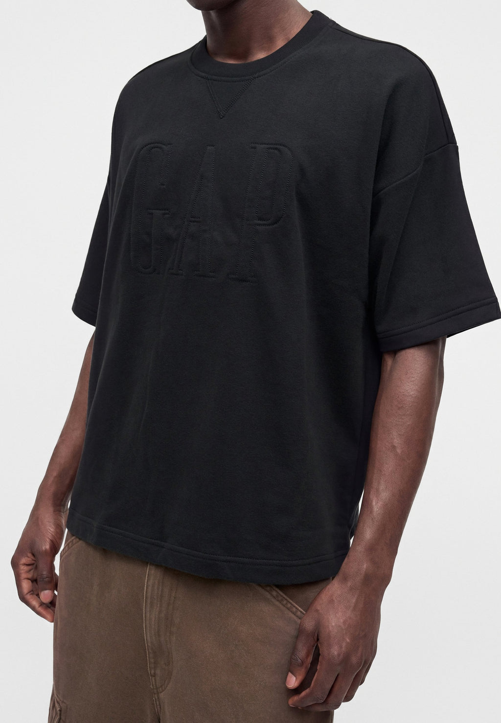 LOGO CROP CREW - Print T-shirt - moonless night