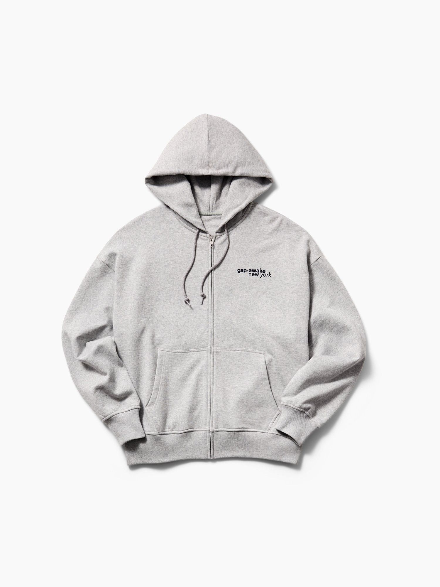 GAP AWAKE NY HEAVYWEIGHT OVERSIZED LOGO ZIP HOODIE - Sweat-shirt zippé - gris clair chiné