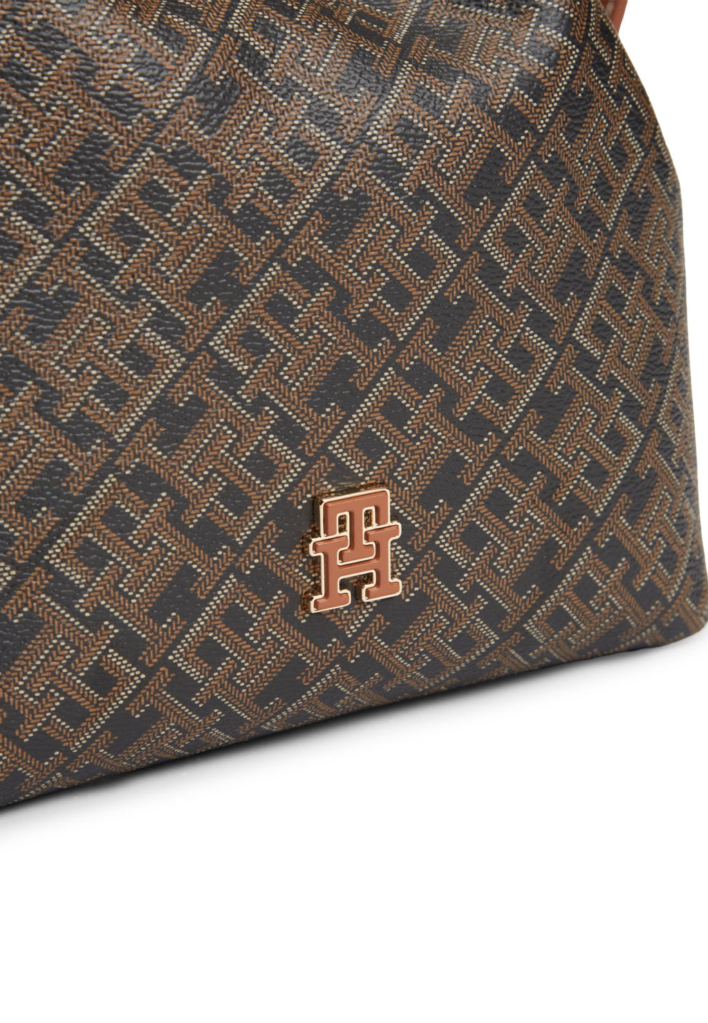 TH MONOPLAY ÇAPRAZ ASKILI BÜZGÜLÜ KOVA ÇANTA - El Çantası - siyah karışım