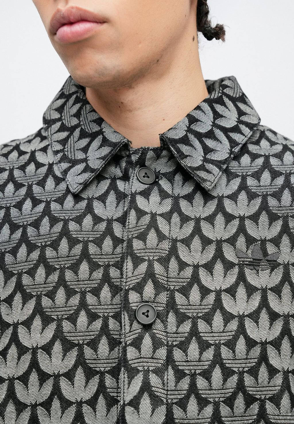 MONOGRAM SHIRT - Denim jacket - black