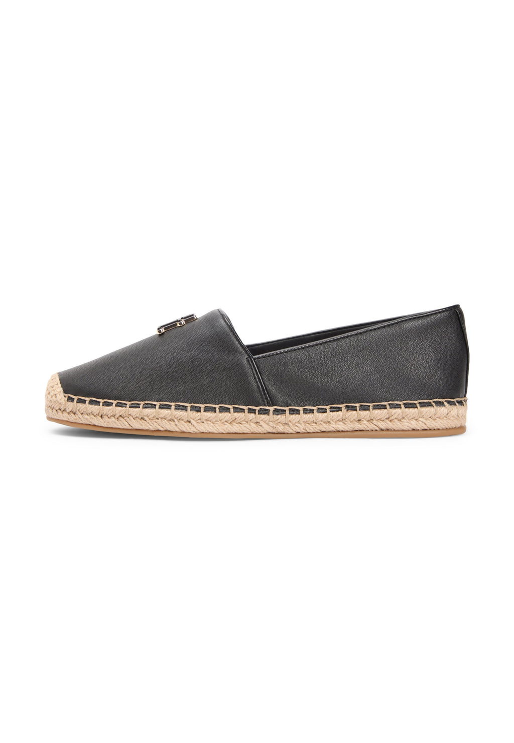 TH MONOGRAM LEATHER ESPADRILLES - Espadrilles - black