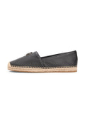 TH MONOGRAM LEATHER ESPADRILLES - Espadrilles - black