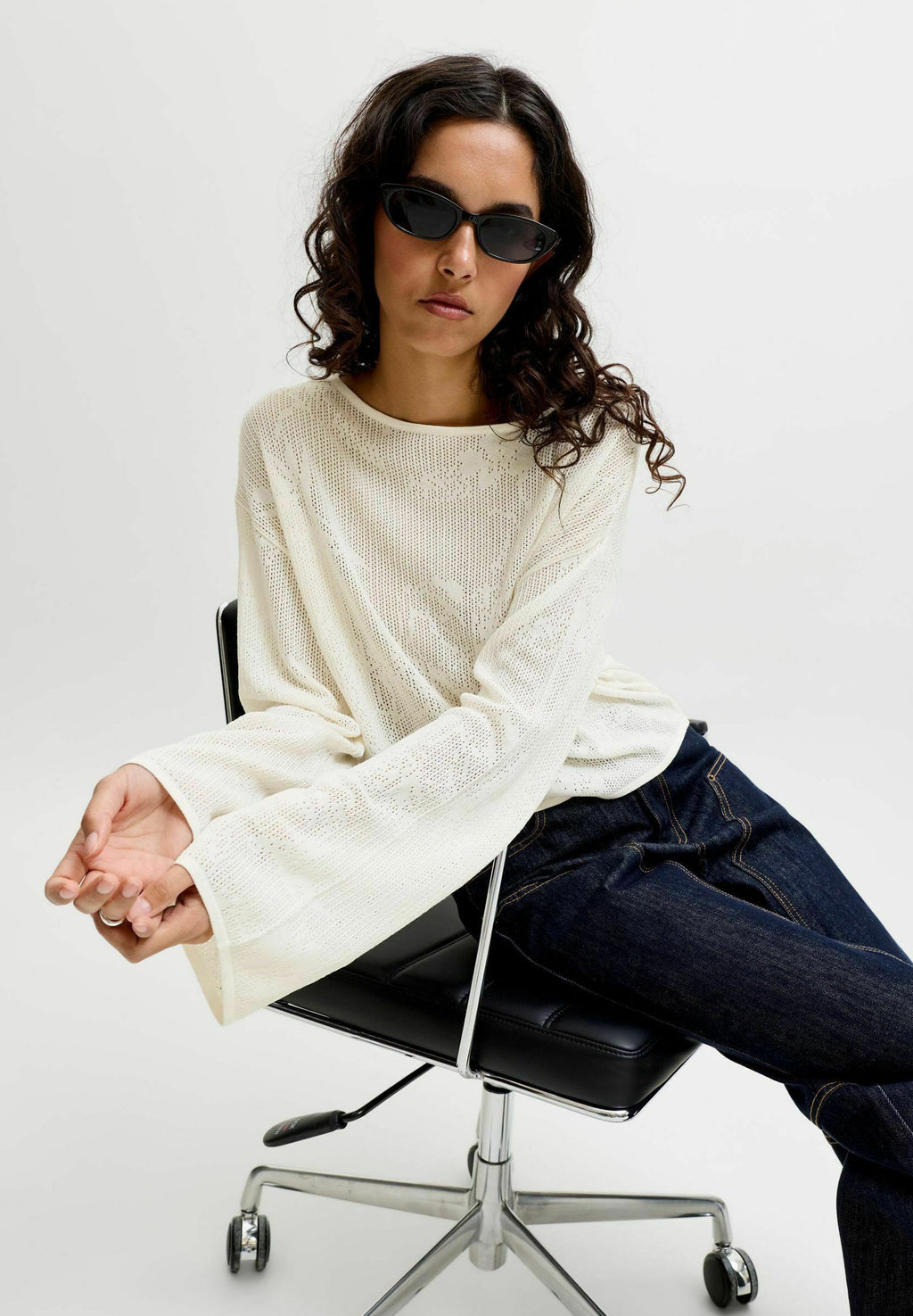 Knitted JXJASMINE Knitted - Jumper - cloud dancer