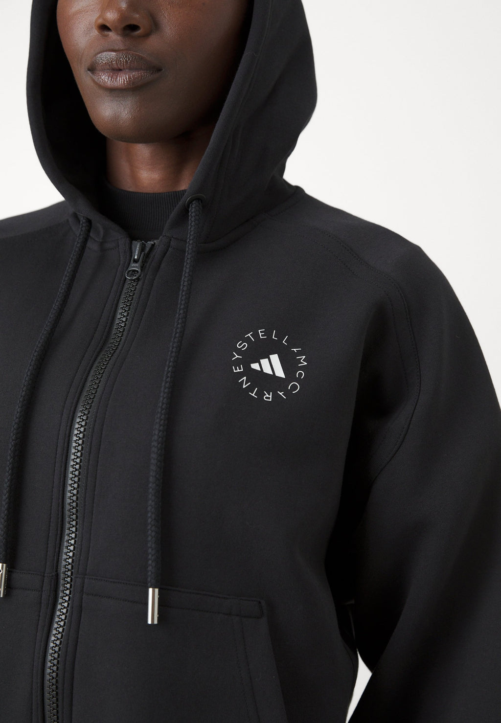 HOODIE - Zip-up sweatshirt - black/white