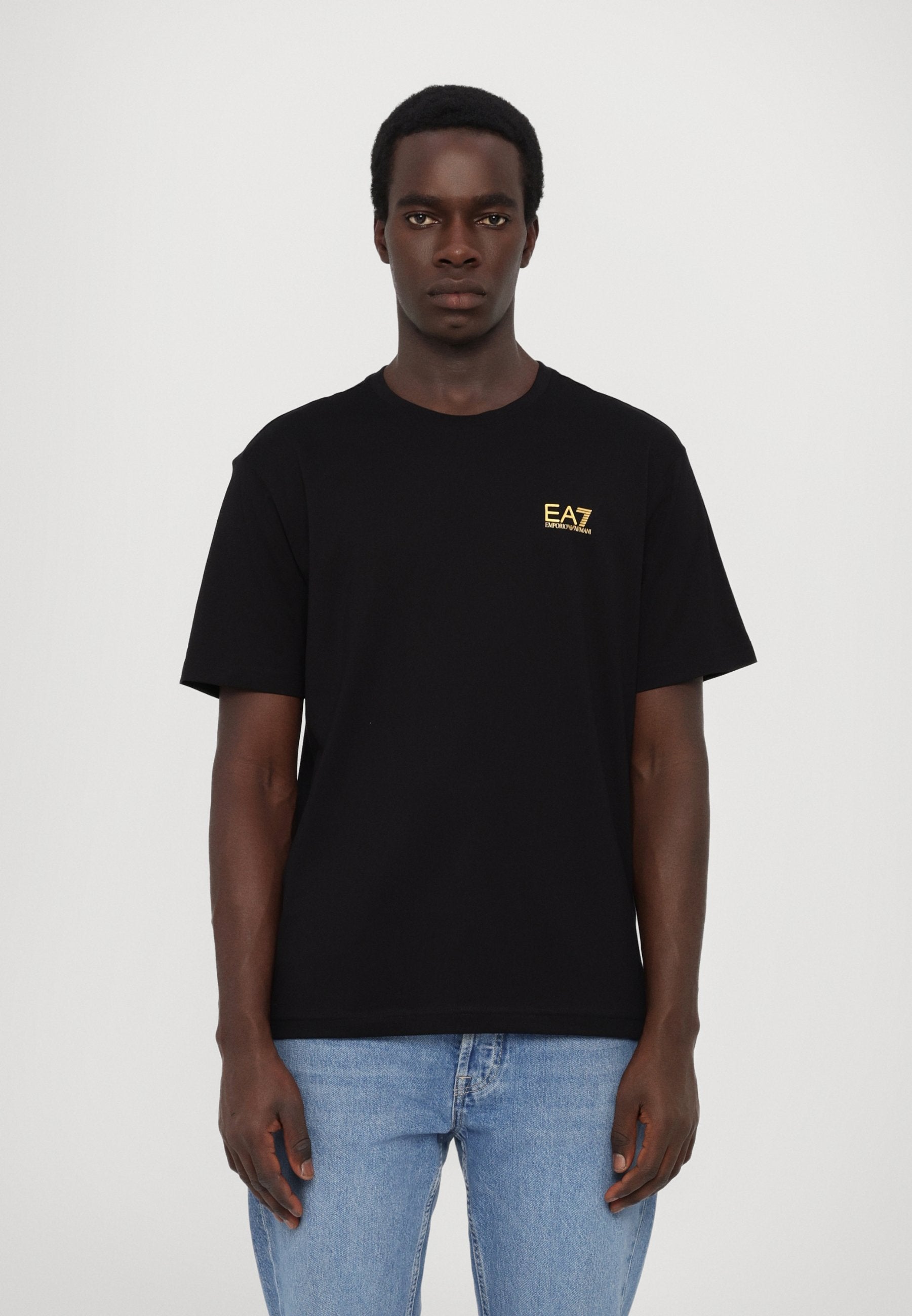 Print T-shirt - black/gold