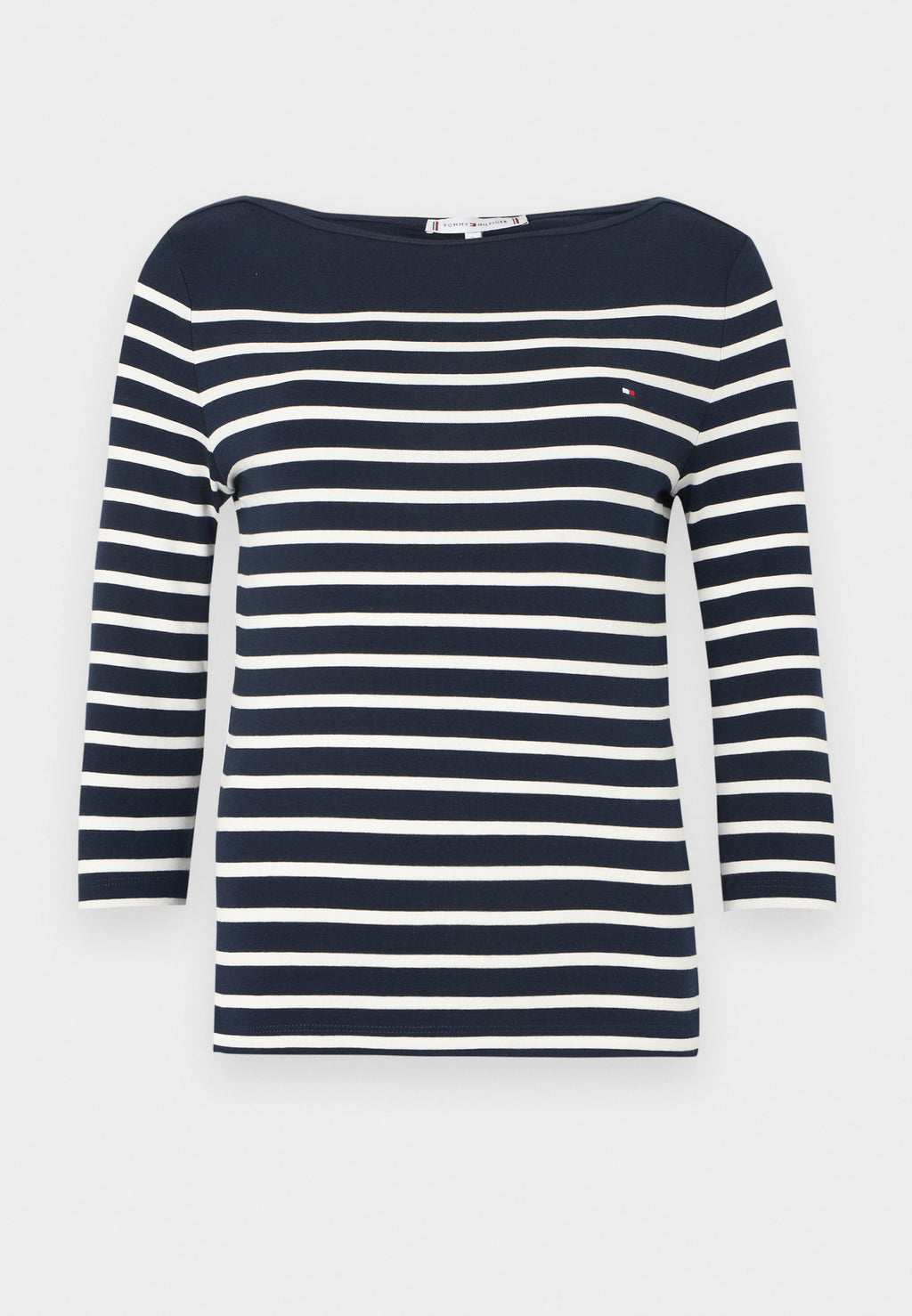 TEE-SHIRT COL BATEAU MANCHES TROIS QUARTS - Top à manches longues - dark night navy/écru