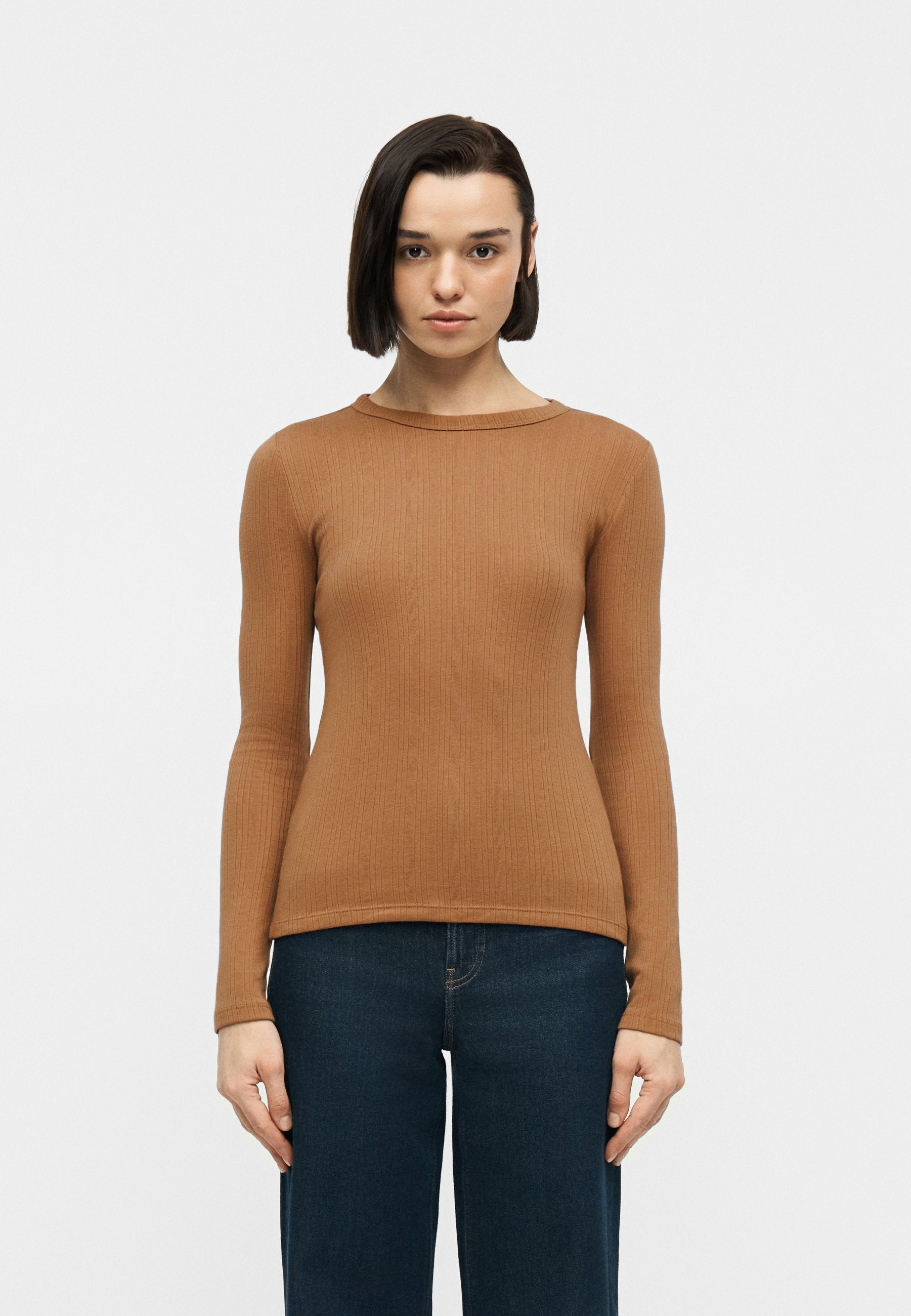 VERIGATED CREW - Long sleeved top - kola nut