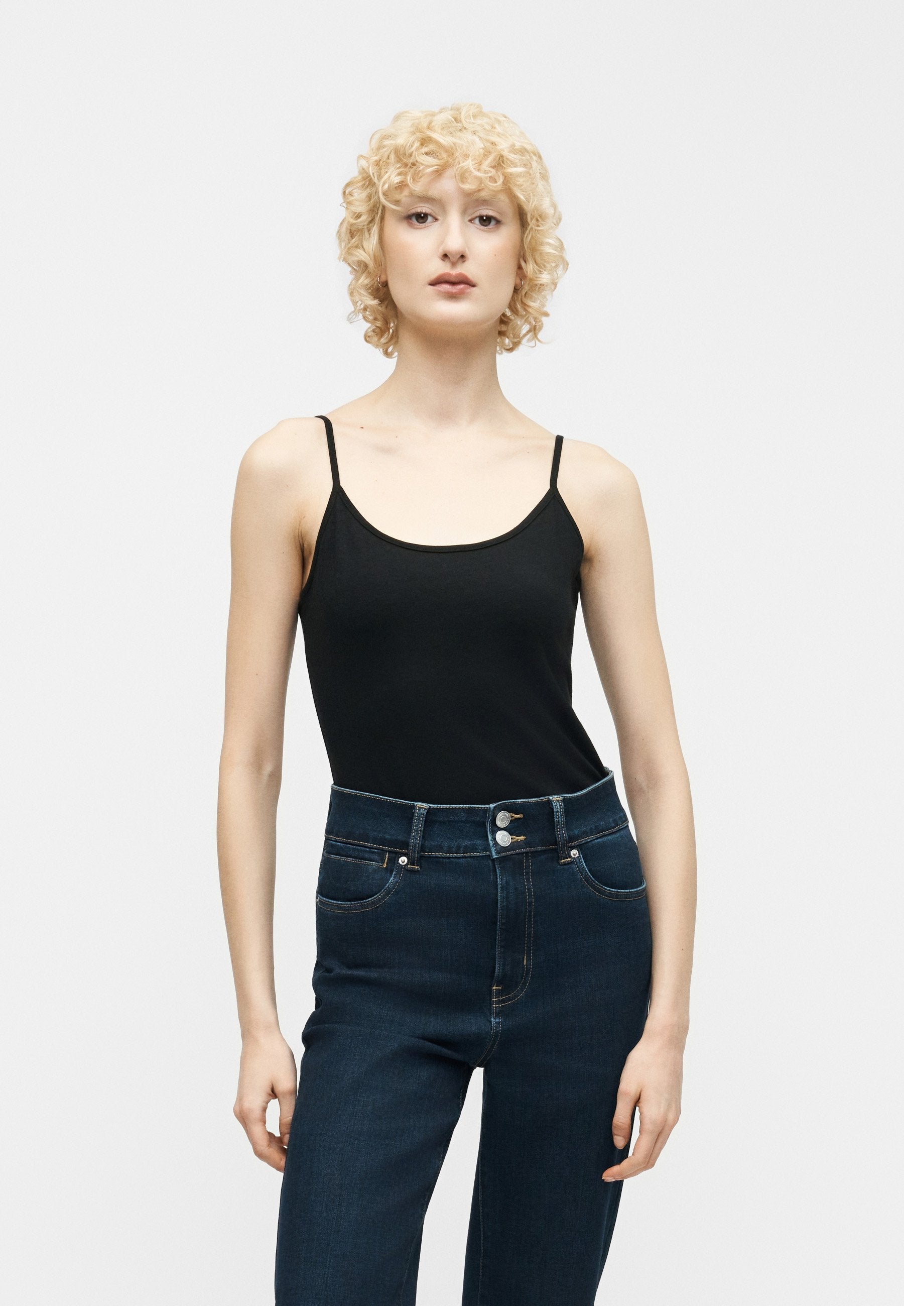 FITTED CAMI 3 PACK - Top - black
