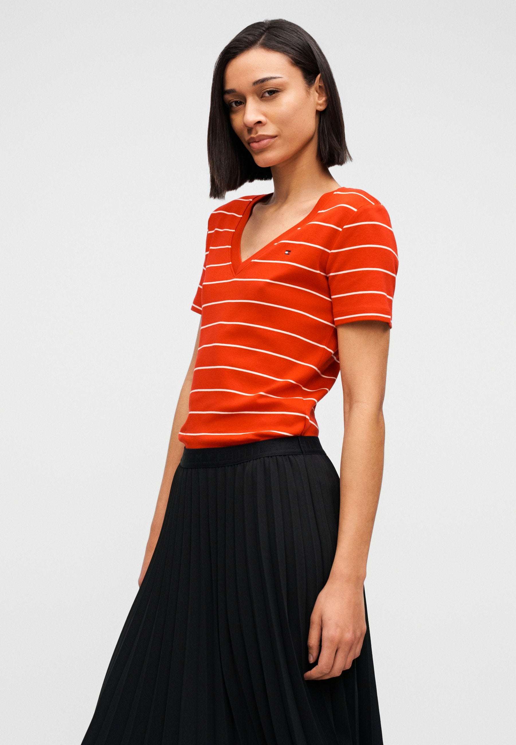 PLEATED TWILL MIDI SKIRT - Pleated skirt - black
