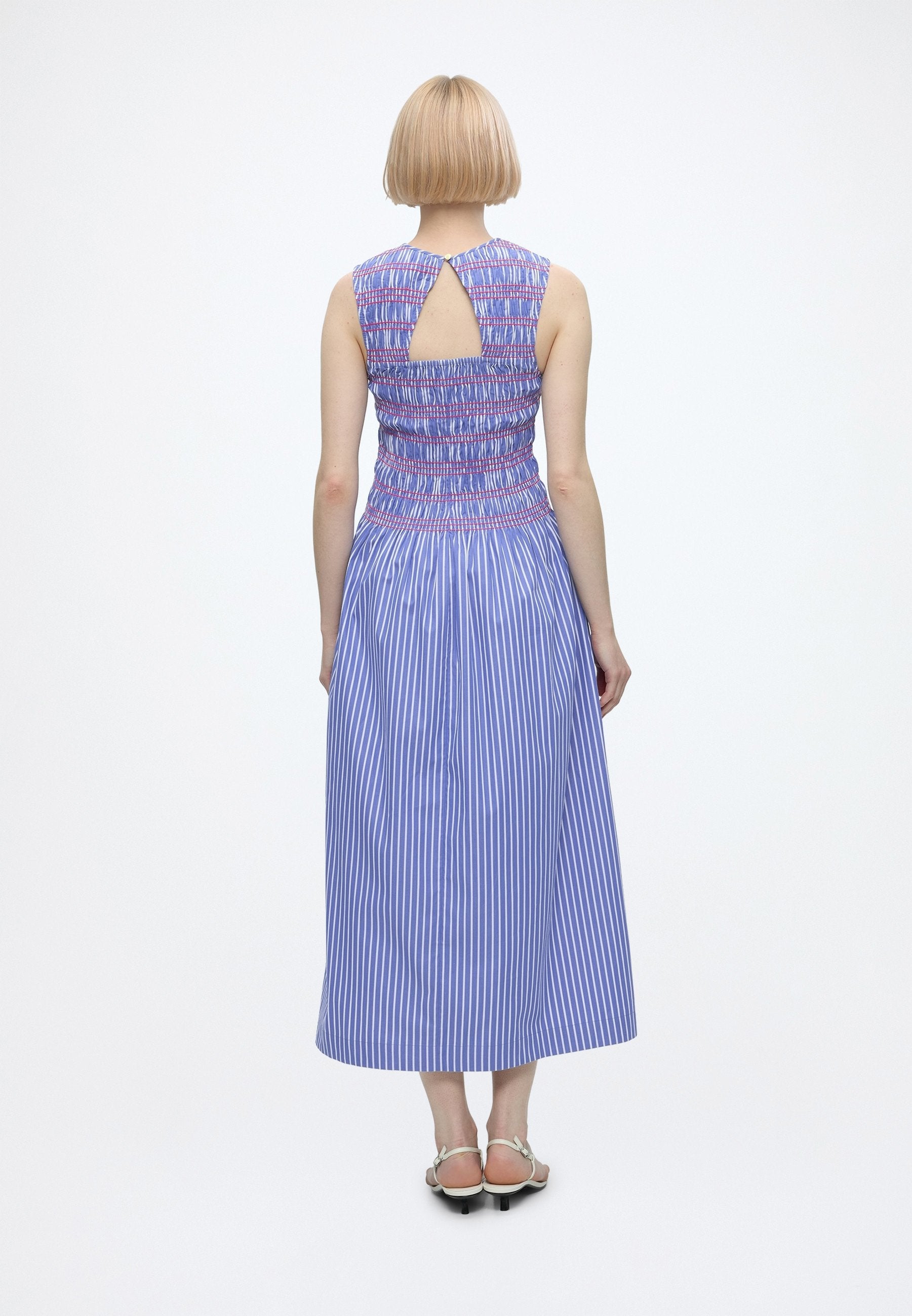 SMOCKING STRIPE MIDI  - Day dress - stacking stp/ verona blue