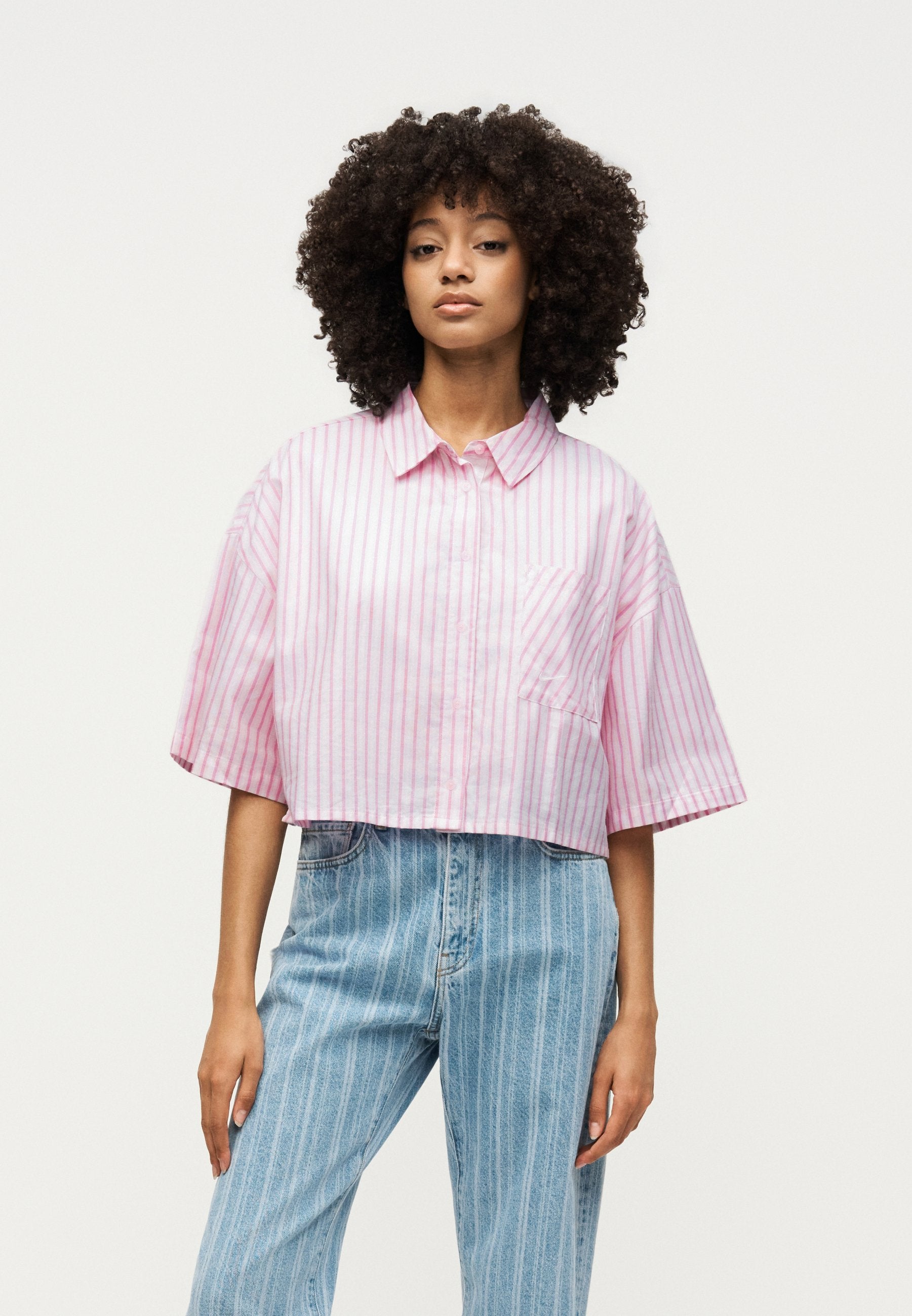 Chemise boutonnée - magenta/rose mousse/blanc sommet
