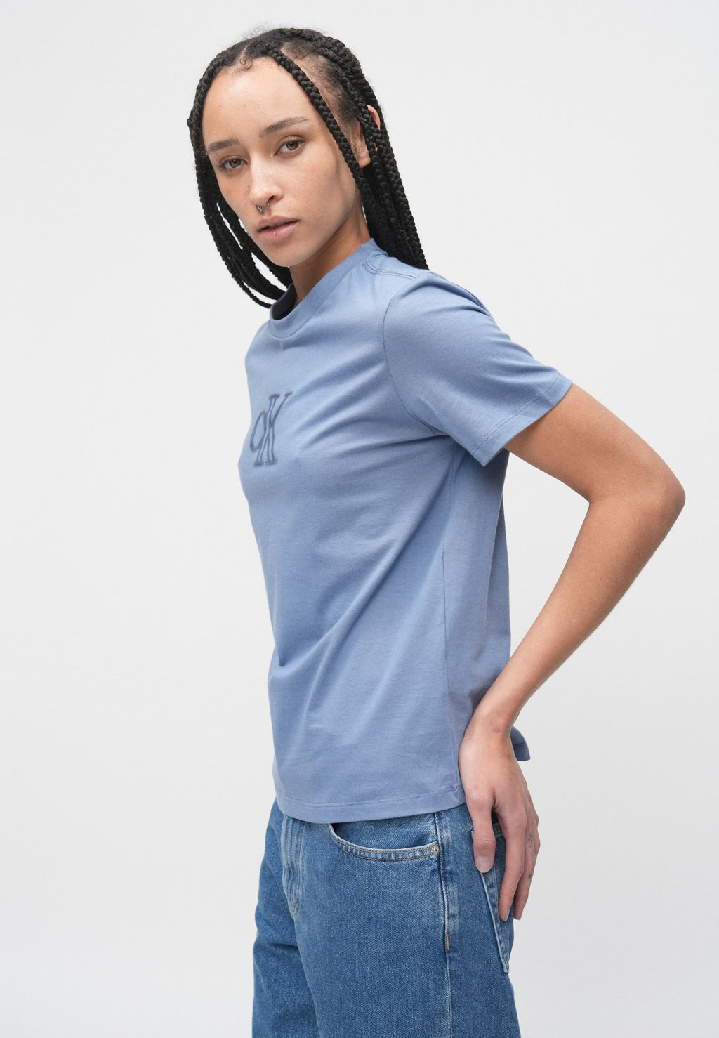 CLASSIC SEASONAL GRAPHIC TEE - Print T-shirt - dusty sailor blue