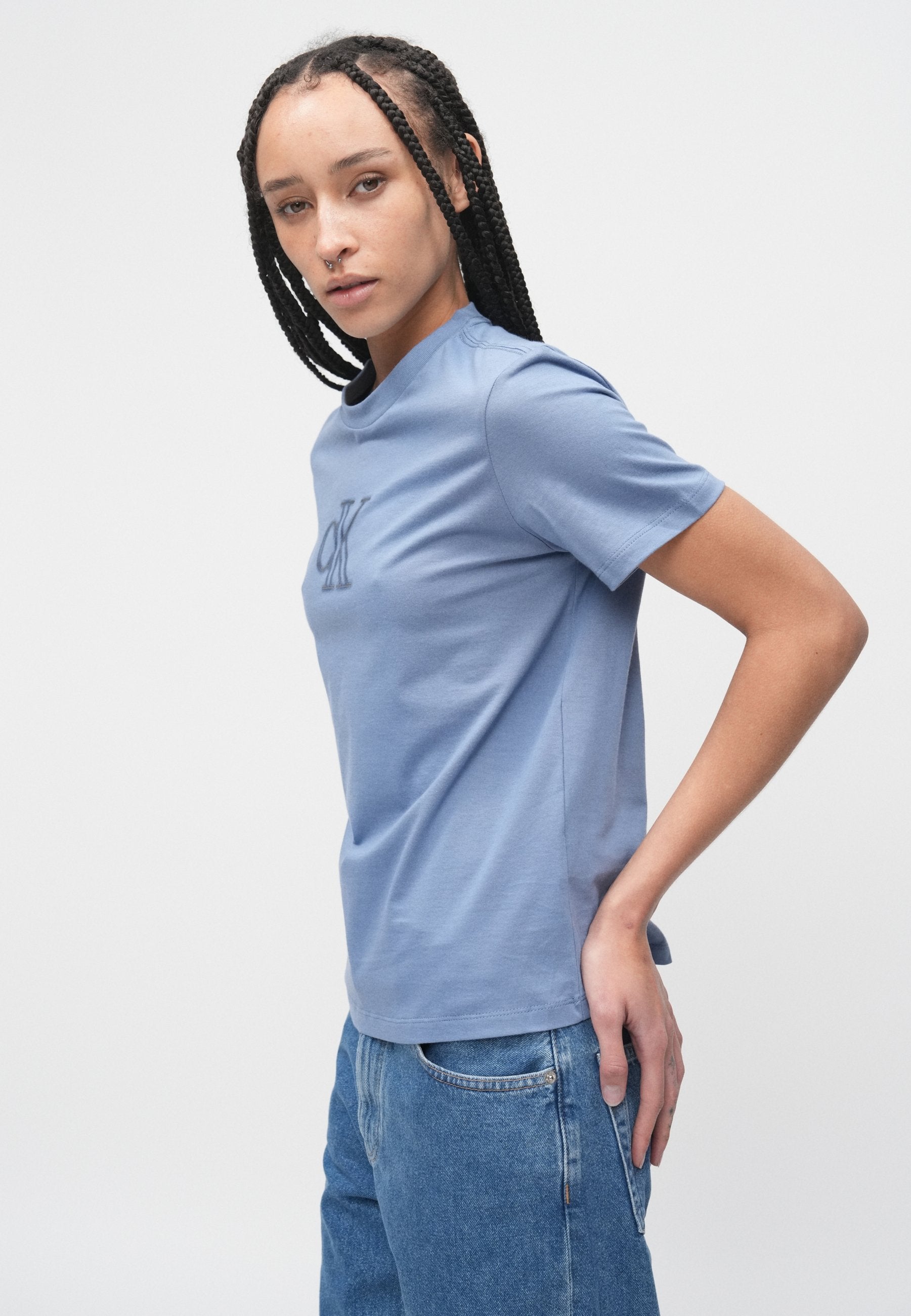 CLASSIC SEASONAL GRAPHIC TEE - Print T-shirt - dusty sailor blue