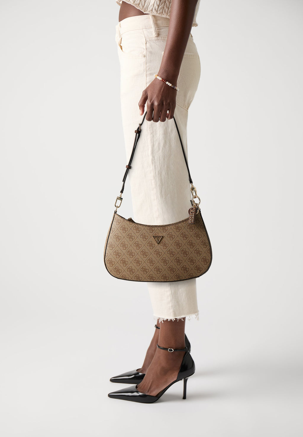 NOELLE TOP ZIP - Handbag - latte logo/brown
