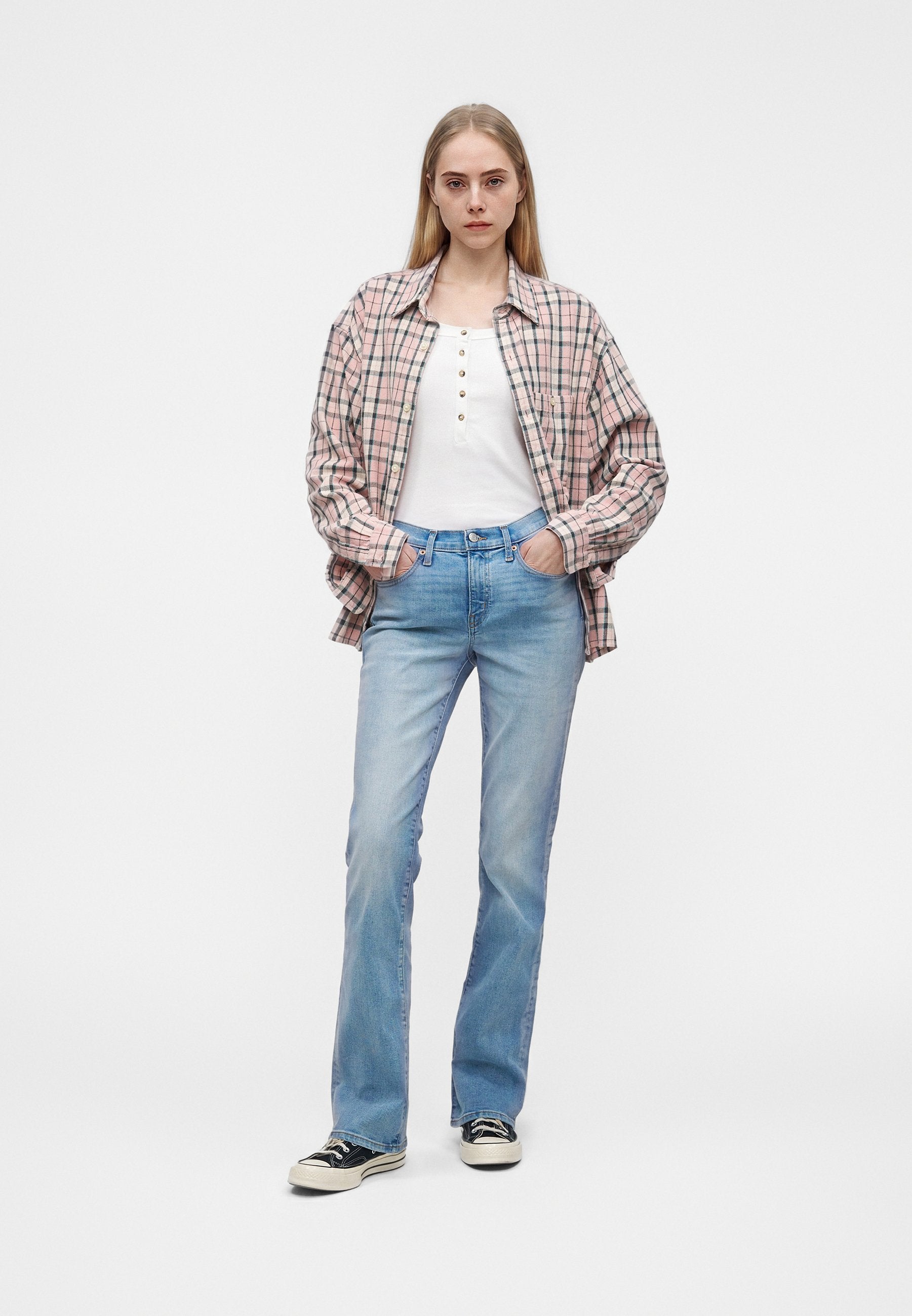 BABY LINNEY - Flared Jeans - light blue denim