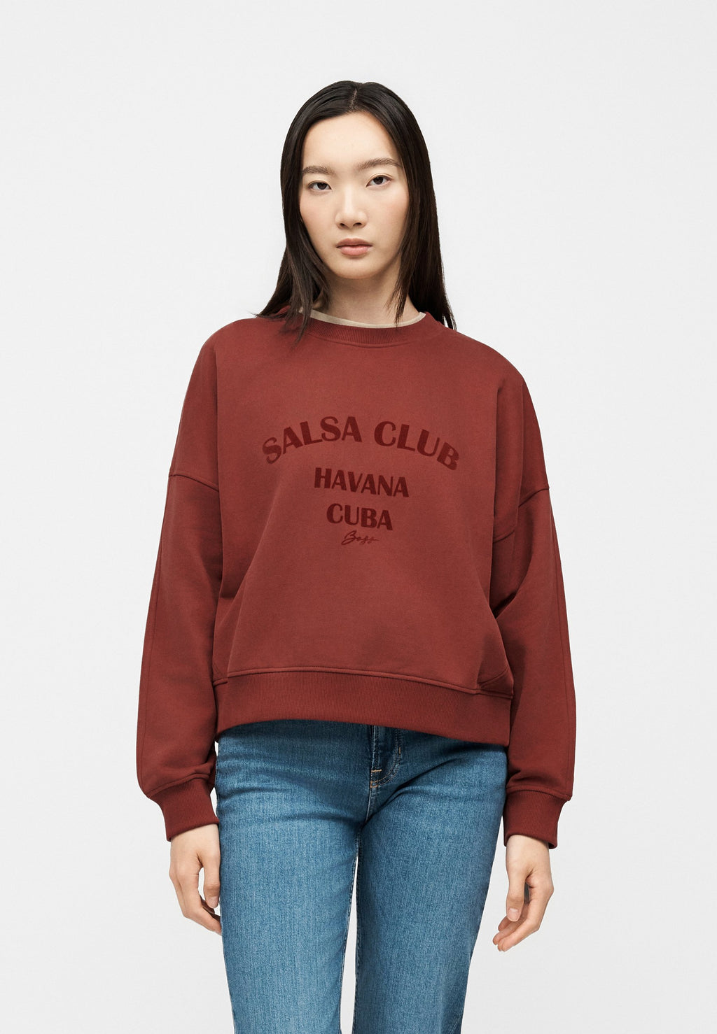 Sweatshirt - dark red