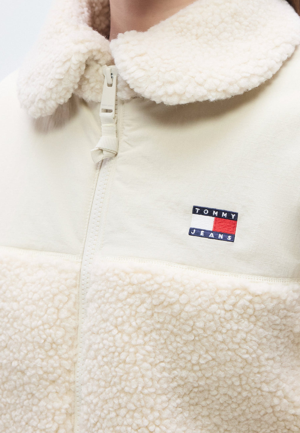 TOMMY BADGE PELÜŞ YAKA CEKET - Hafif ceket - antik beyaz