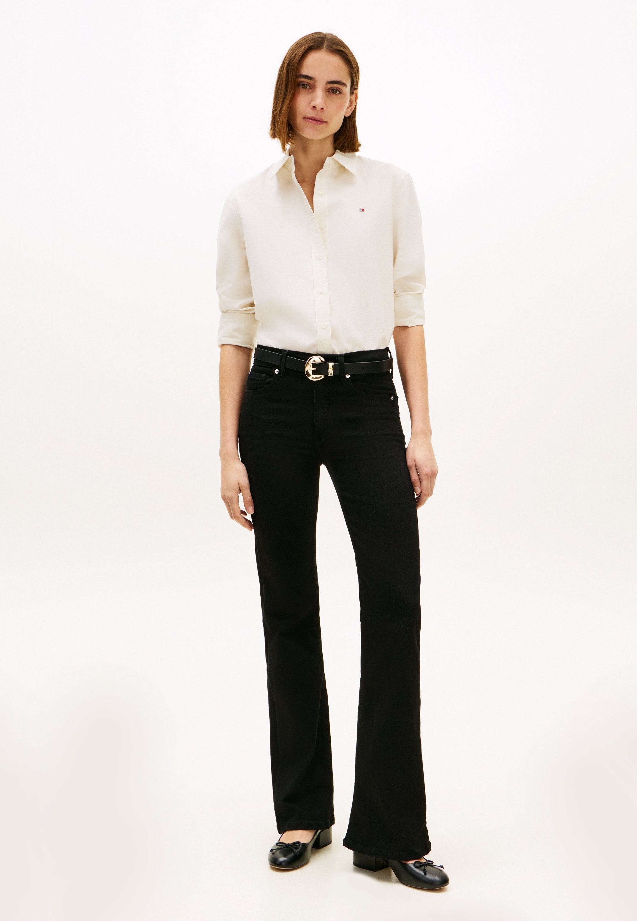 JEAN FLARE NOIR TAILLE MI-HAUTE - Jean flare - noir