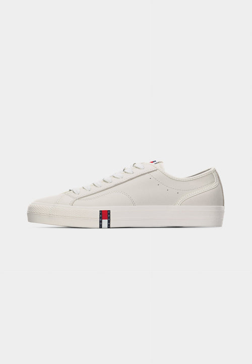 ARCHIVE FLAG STRIPE LEATHER TRAINERS - Trainers - ecru