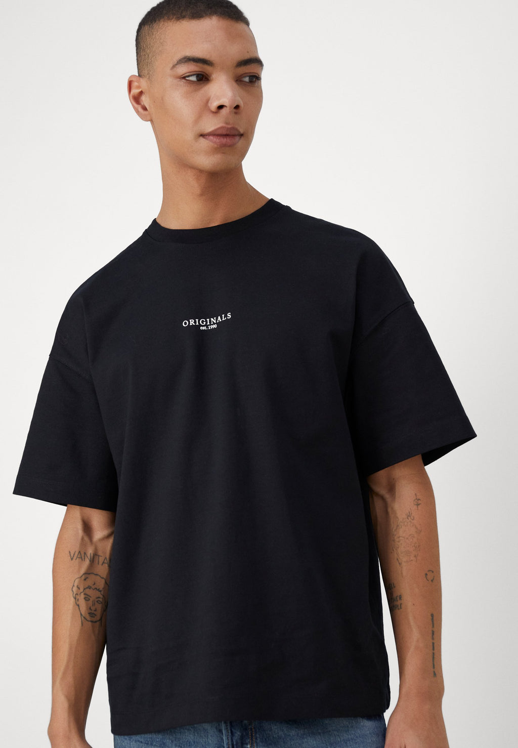 JORSANTORINI TEE CREW NECK - Basic T-shirt - black