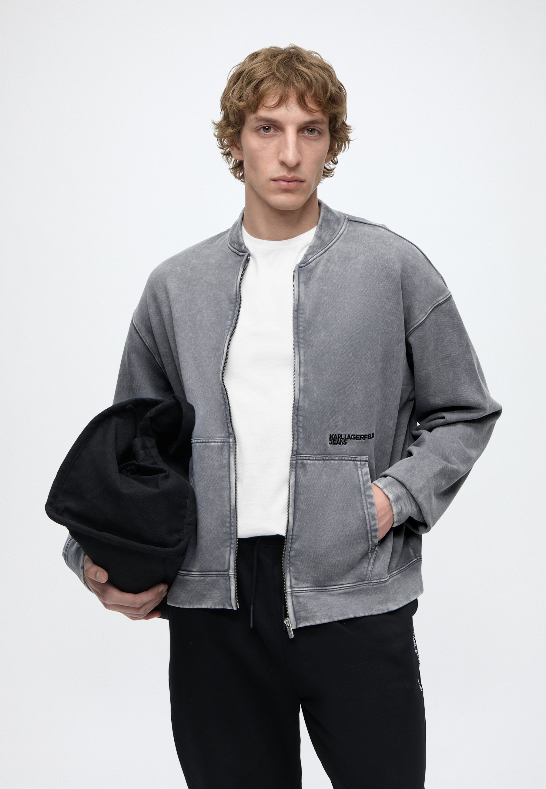 RELAXED WASHED BOMBER - Summer jacket - grisaille