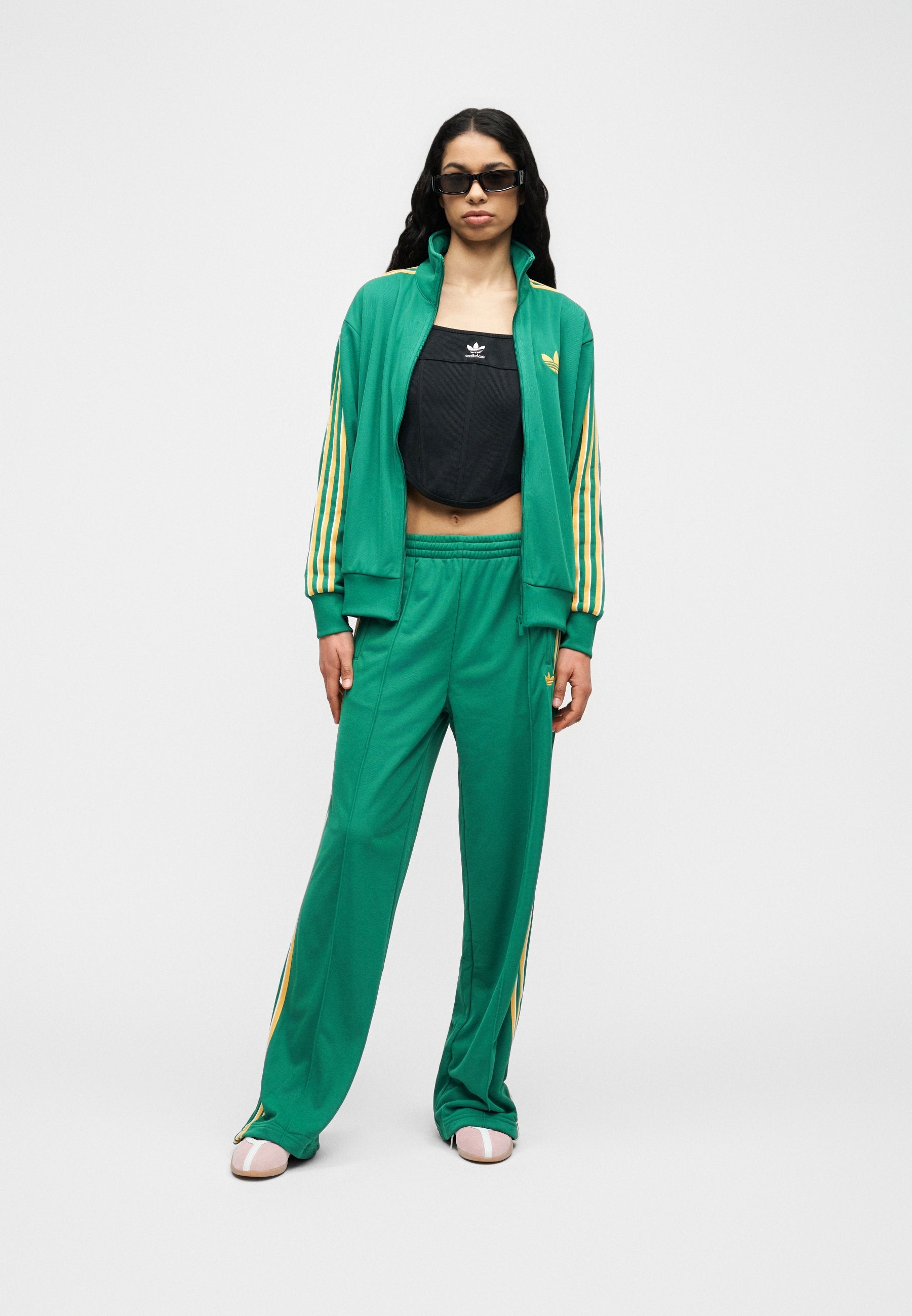 FIREBIRD LOOSE - Tracksuit bottoms - bold green/yellow/off white
